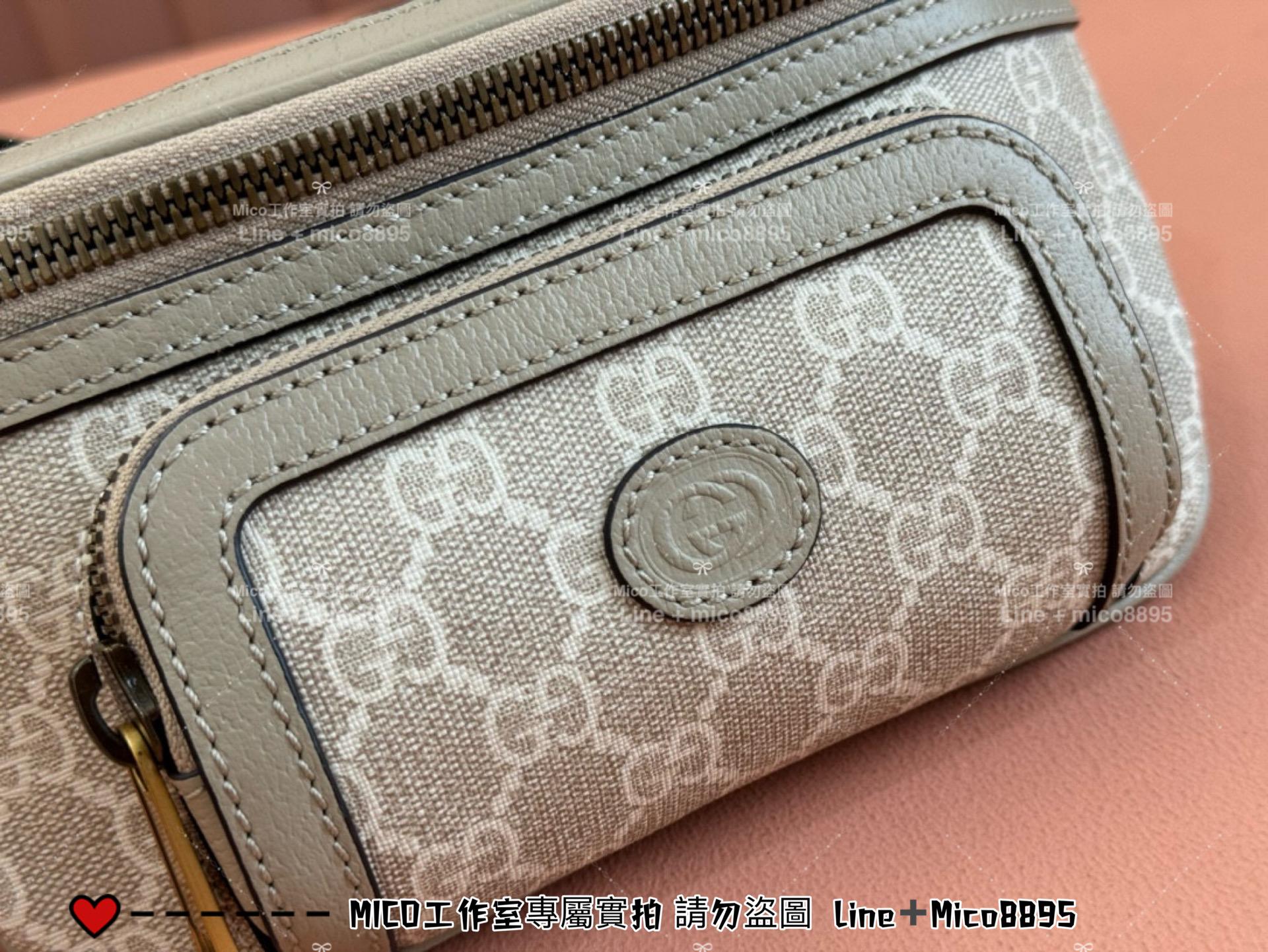 GUCCI 米色小號 Ophidia系列老花腰包 Retro胸包 男包 女包 小號24cm