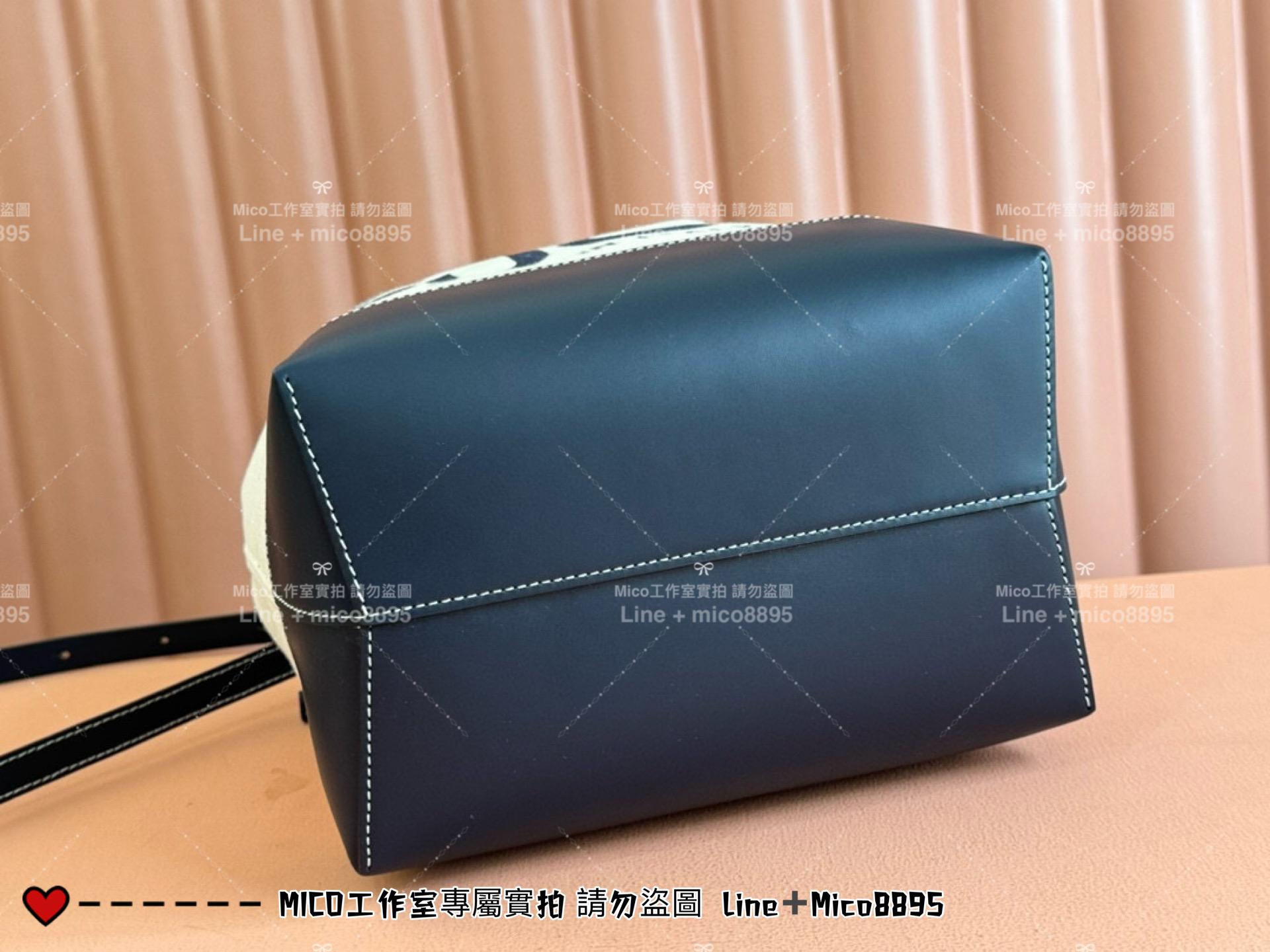 GUCCI 24春夏款 度假風格 帆布抽繩水桶包 小號/烏木色 16cm 可手提與斜挎