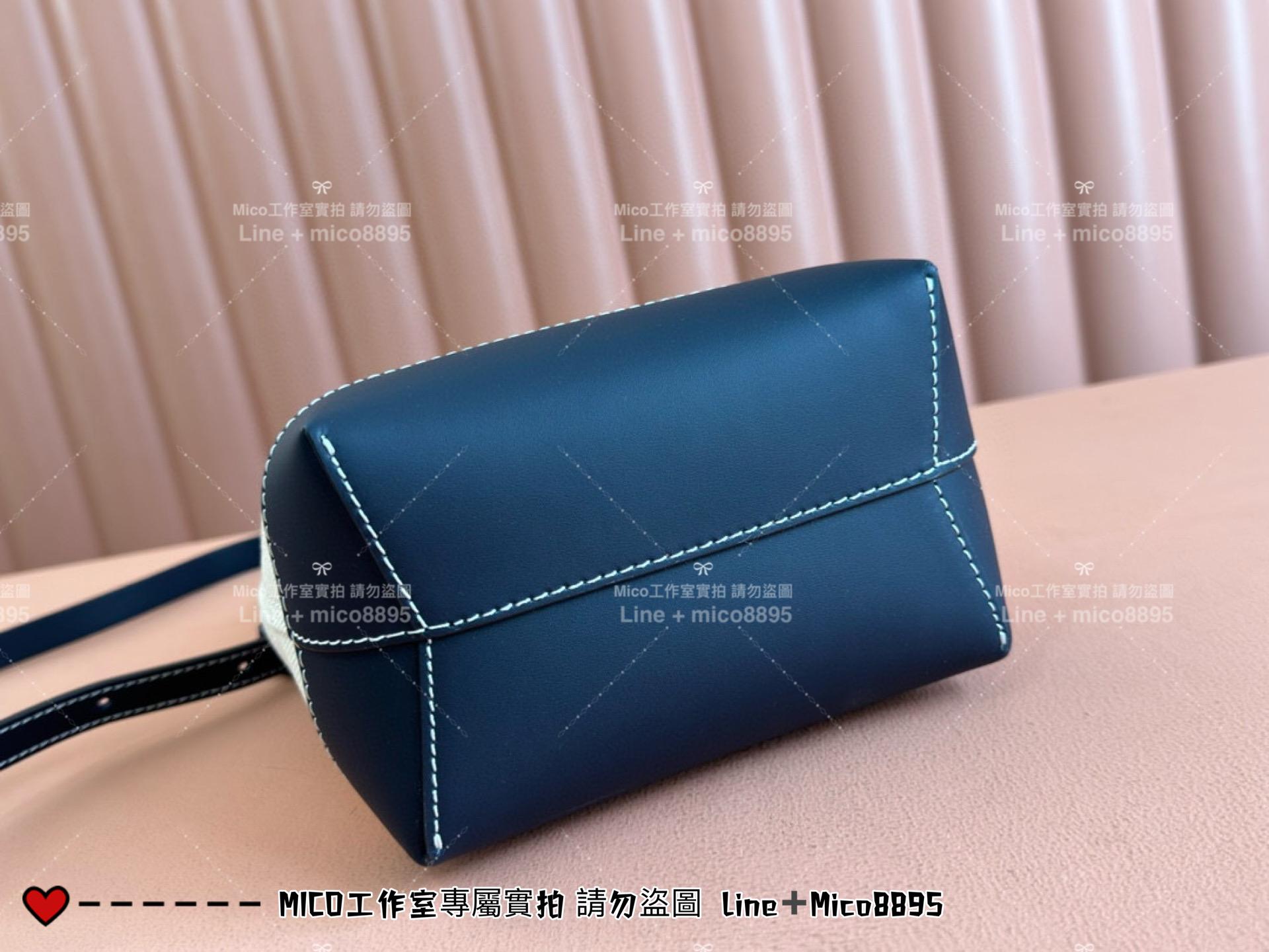 GUCCI 24春夏款 度假風格 烏木色 MINI帆布抽繩水桶包 16cm 可手提與斜挎