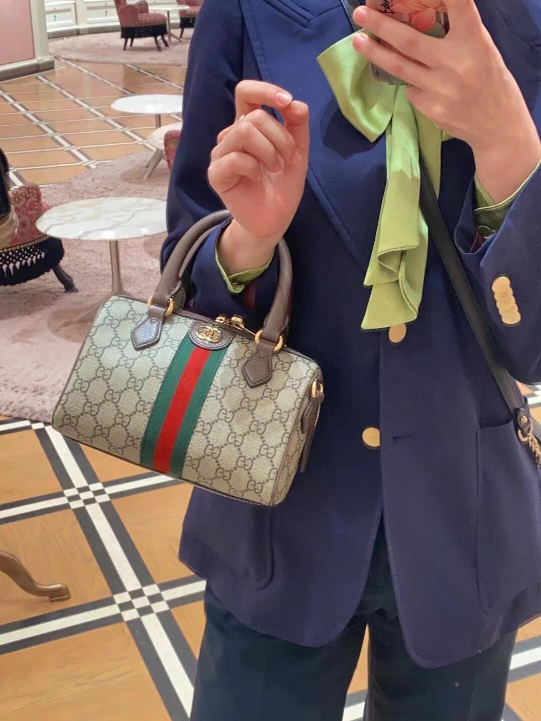 GUCCI 小號波士頓包/枕頭包 Ophidia 搭配可拆式肩帶 21cm