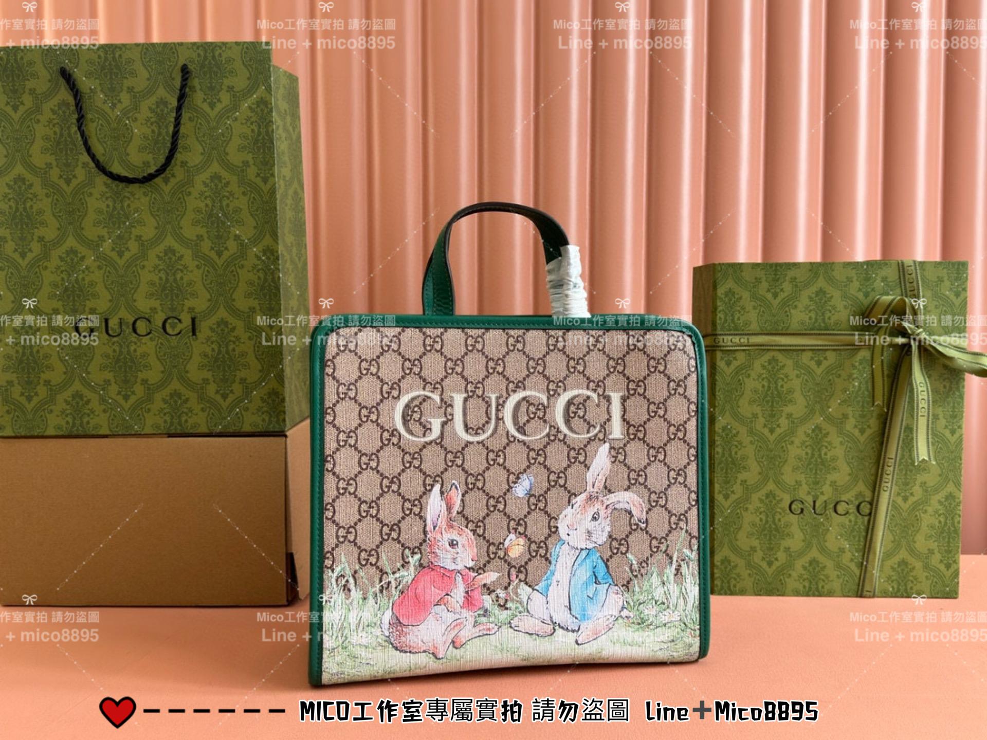 GUCCI 24S 插畫家聯名兒童包系列 兔子款 手提包 28.5cm