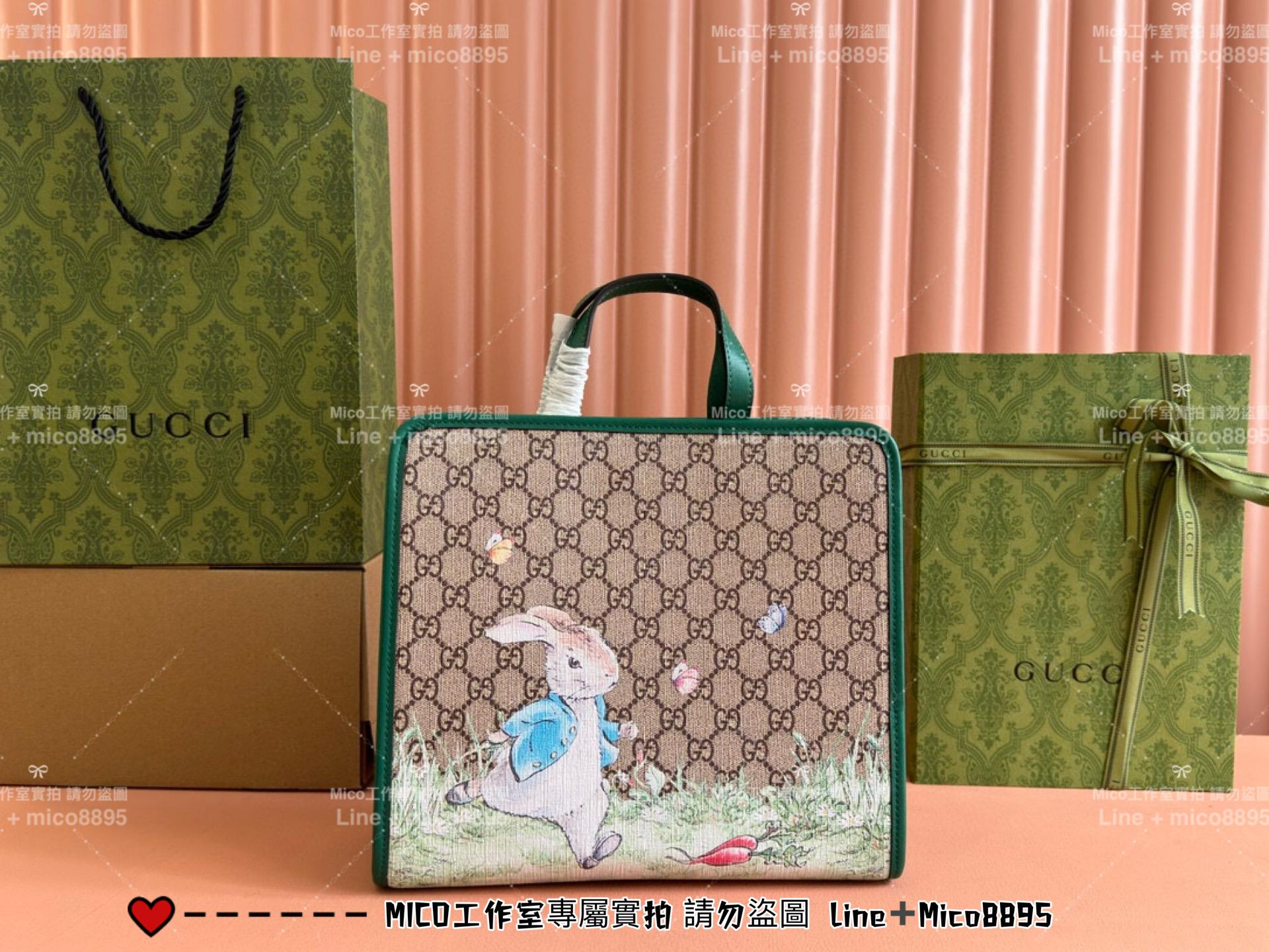 GUCCI 24S 插畫家聯名兒童包系列 兔子款 手提包 28.5cm