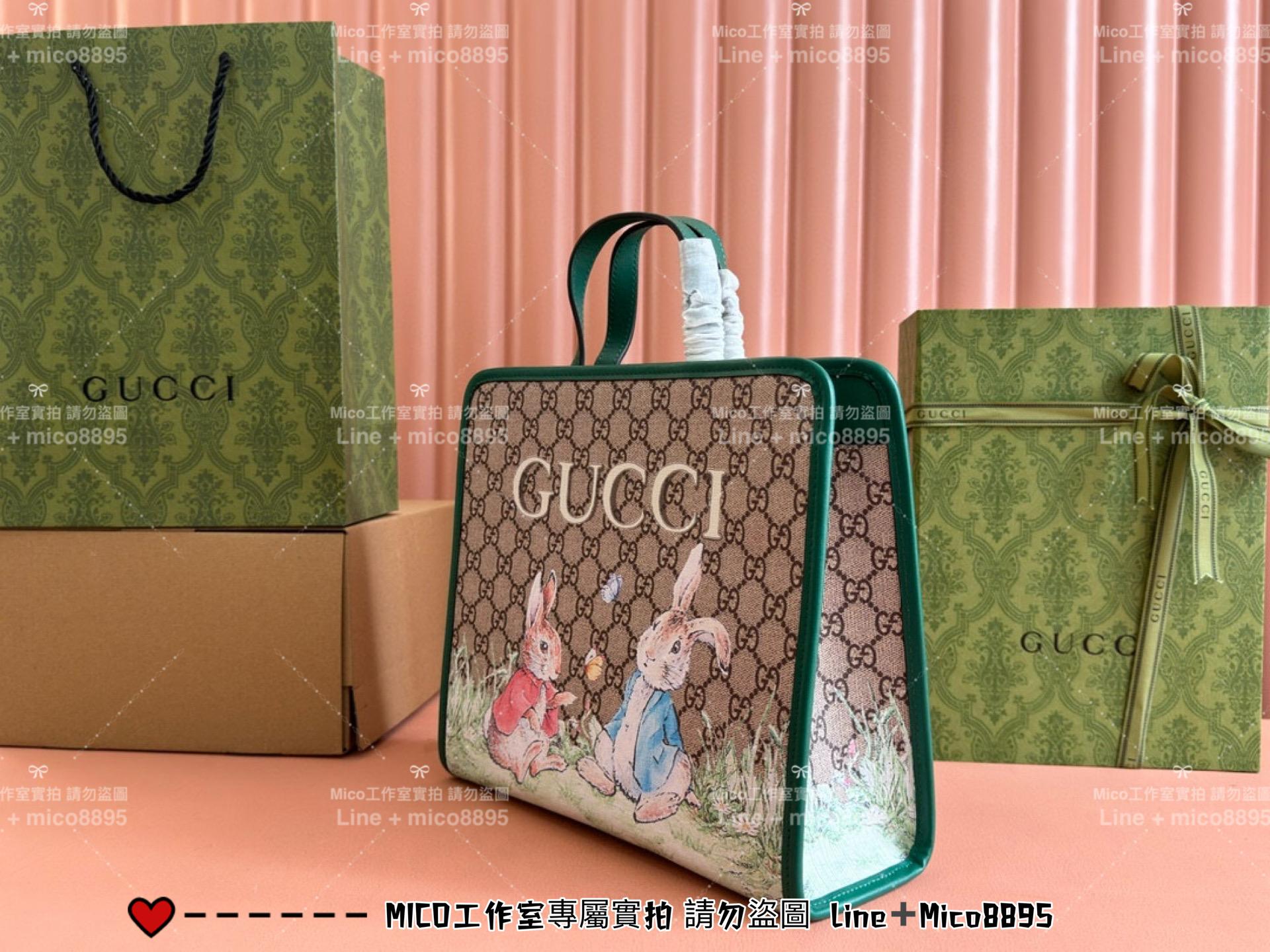 GUCCI 24S 插畫家聯名兒童包系列 兔子款 手提包 28.5cm