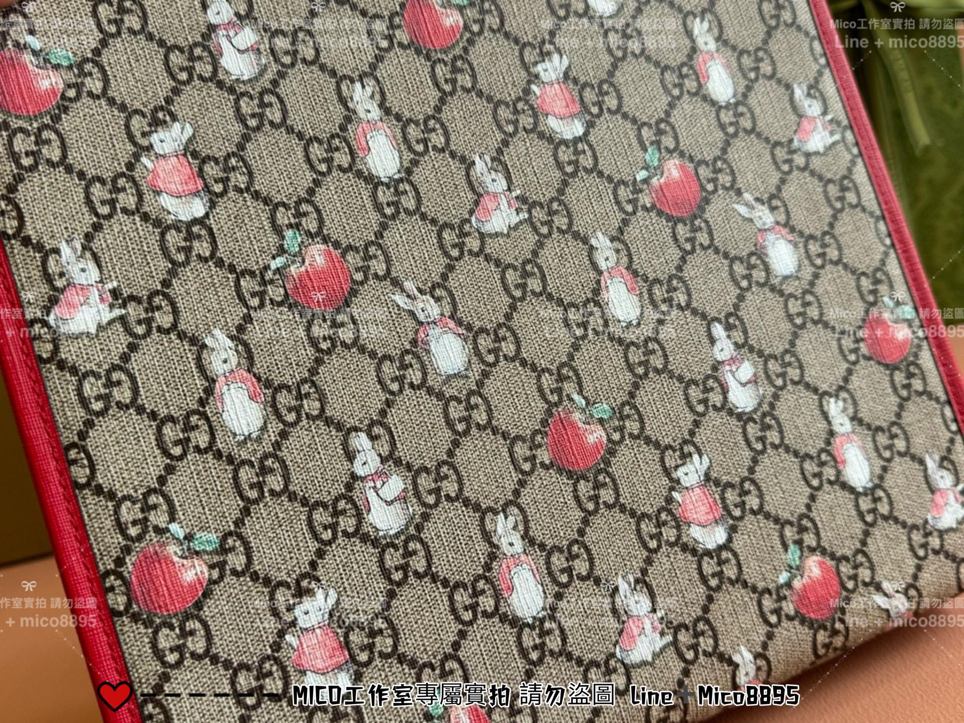 GUCCI 24S 插畫家聯名兒童包系列 兔子印花手提包 28.5cm