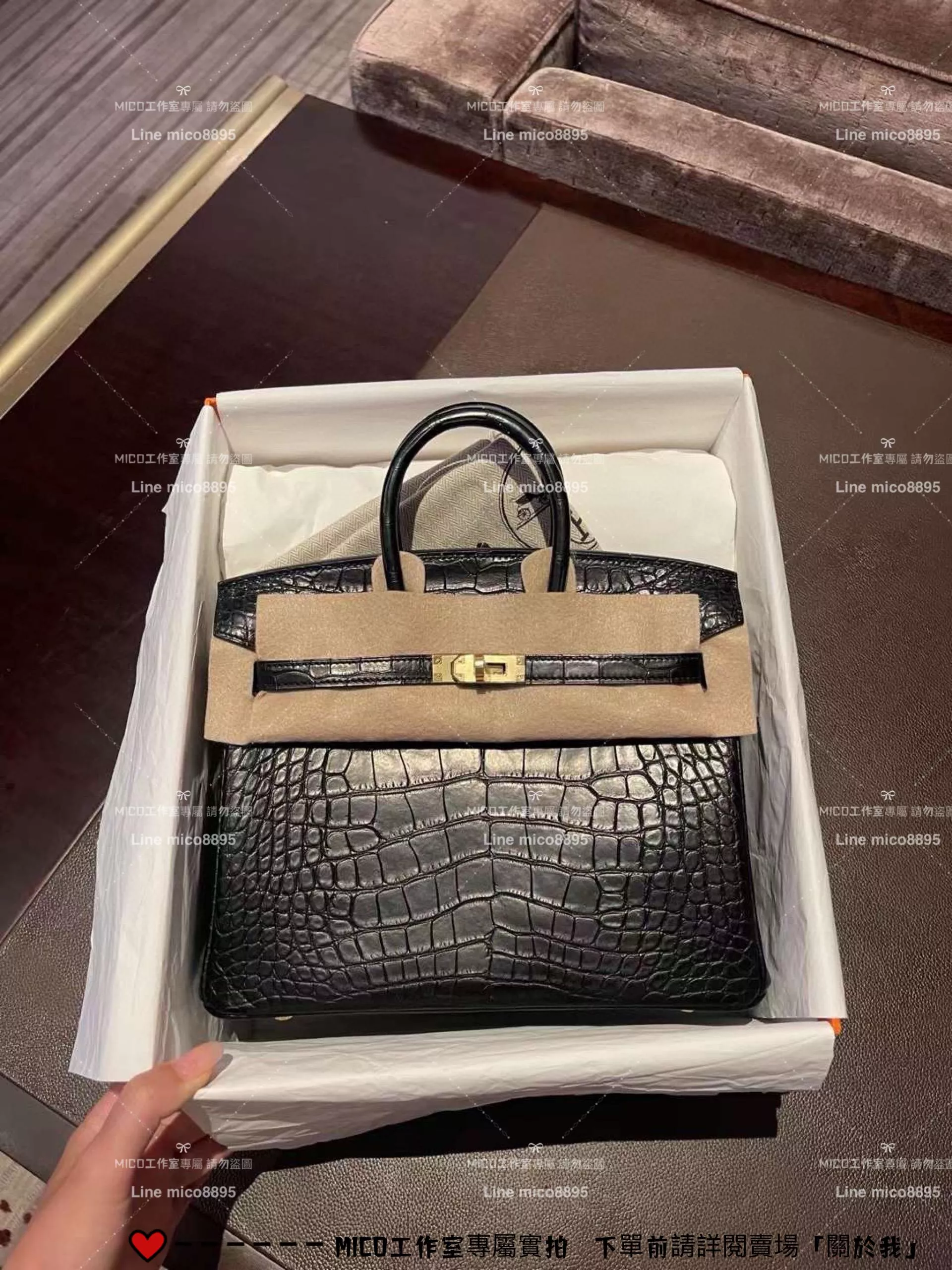 HERMES Birkin25霧面鱷魚黑色 美洲霧面鱷魚 高級純手工製作