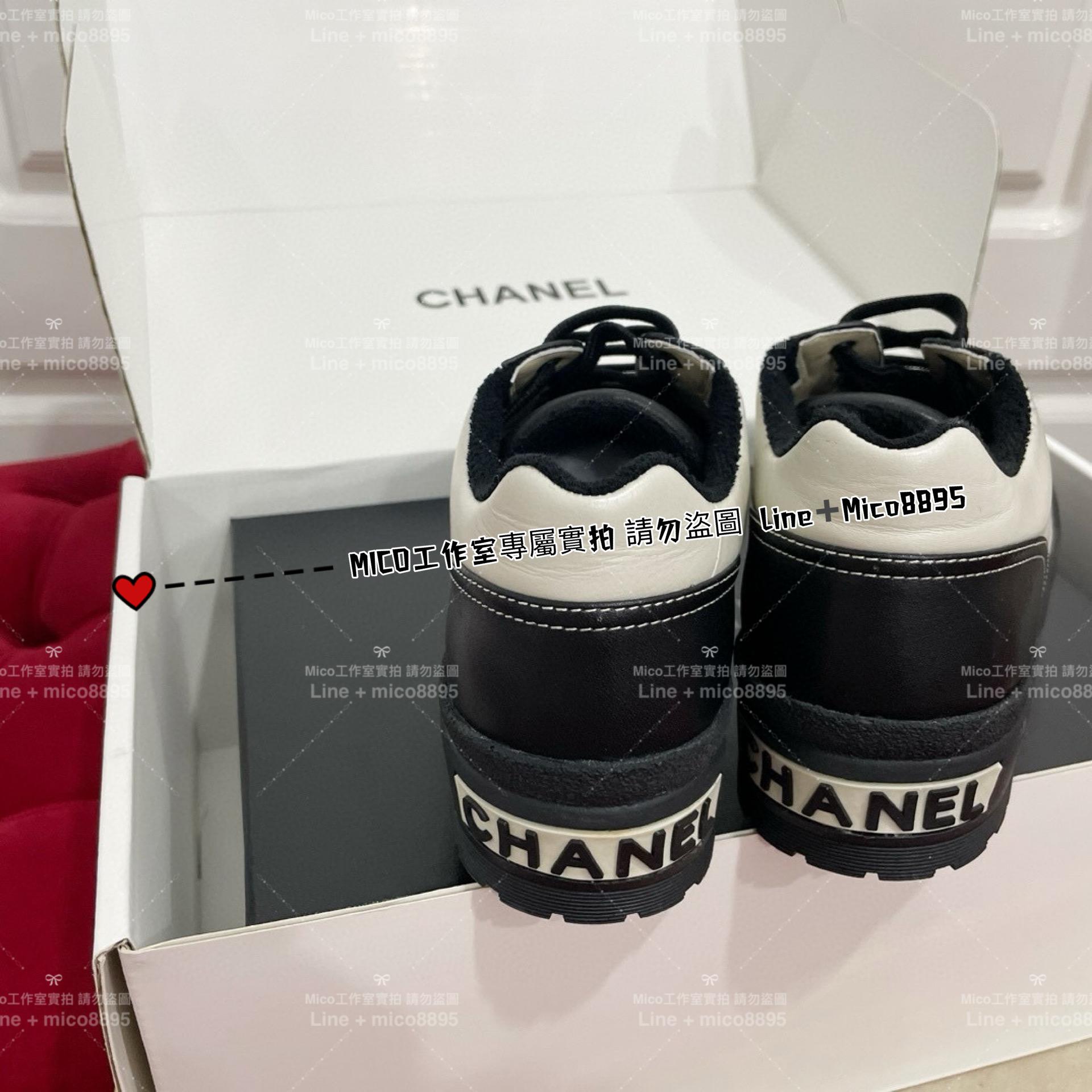 Chanel  Vigtage中古鞋，懷舊款 黑白拼接羊皮復古風休閒鞋 35-40