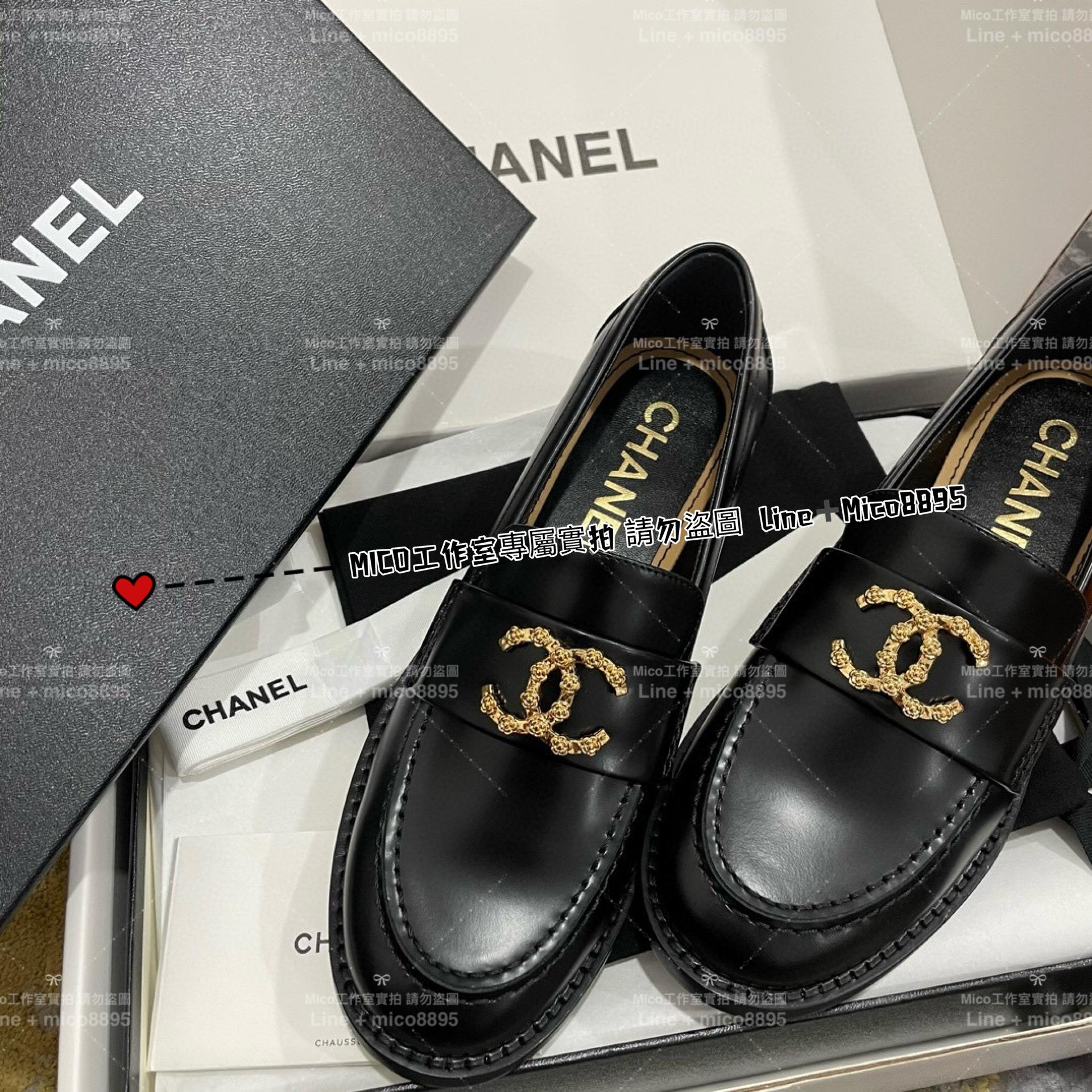 Chanel 山茶花雙C造型金屬釦樂福鞋 女鞋 35-40