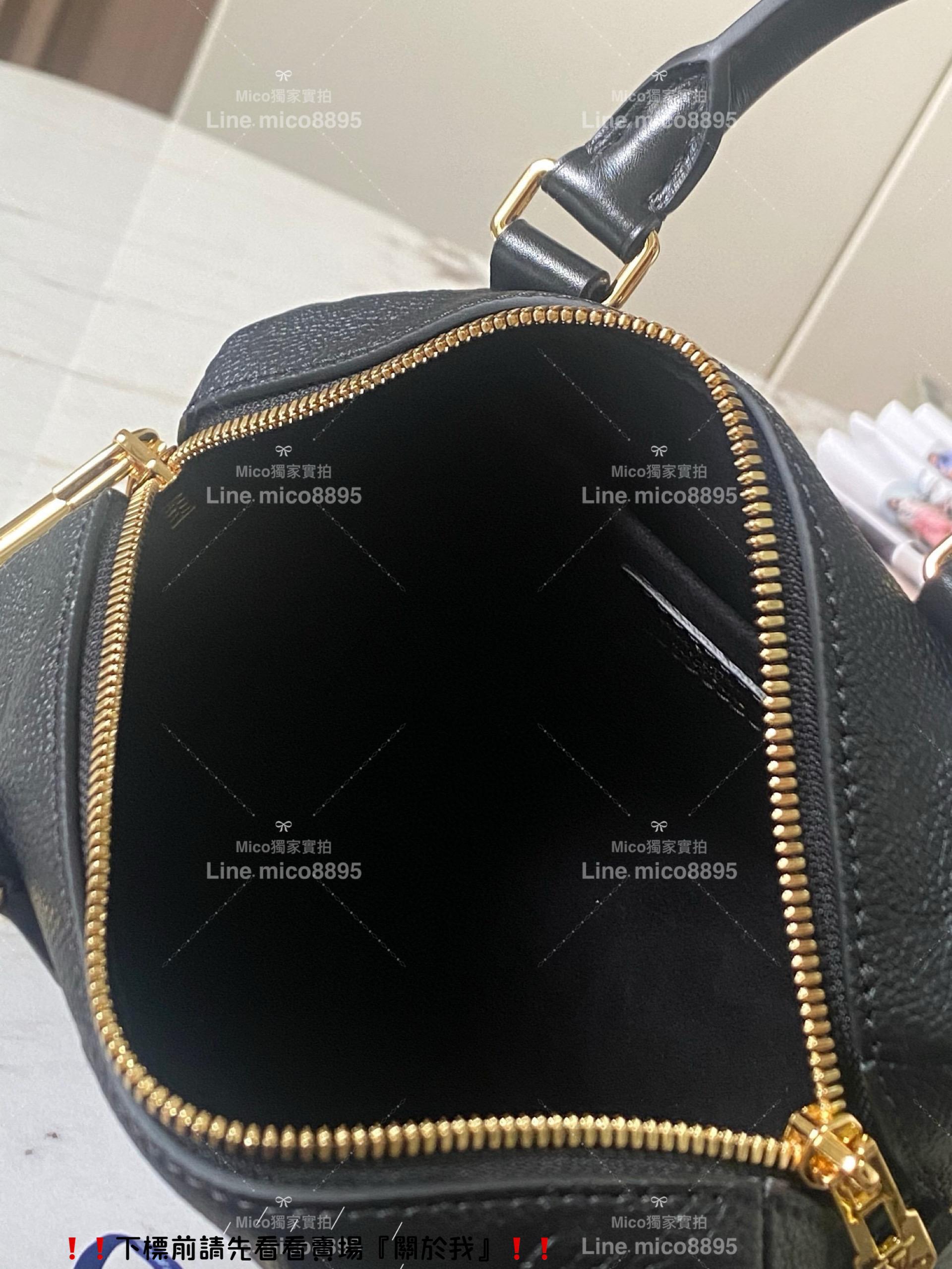 Lv M58953黑色壓花 Speedy Bandoulière 20手袋 枕頭包 真皮/牛皮 20cm