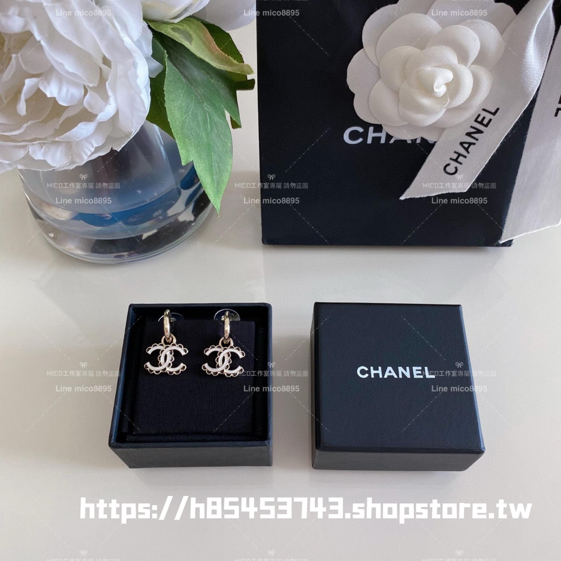 Chanel 24B 花邊雙c耳環