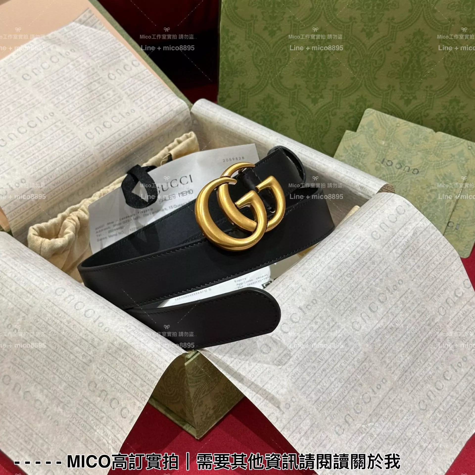 Gucci 黑色小牛皮 男女同款 基礎款 百搭皮帶 寬3cm