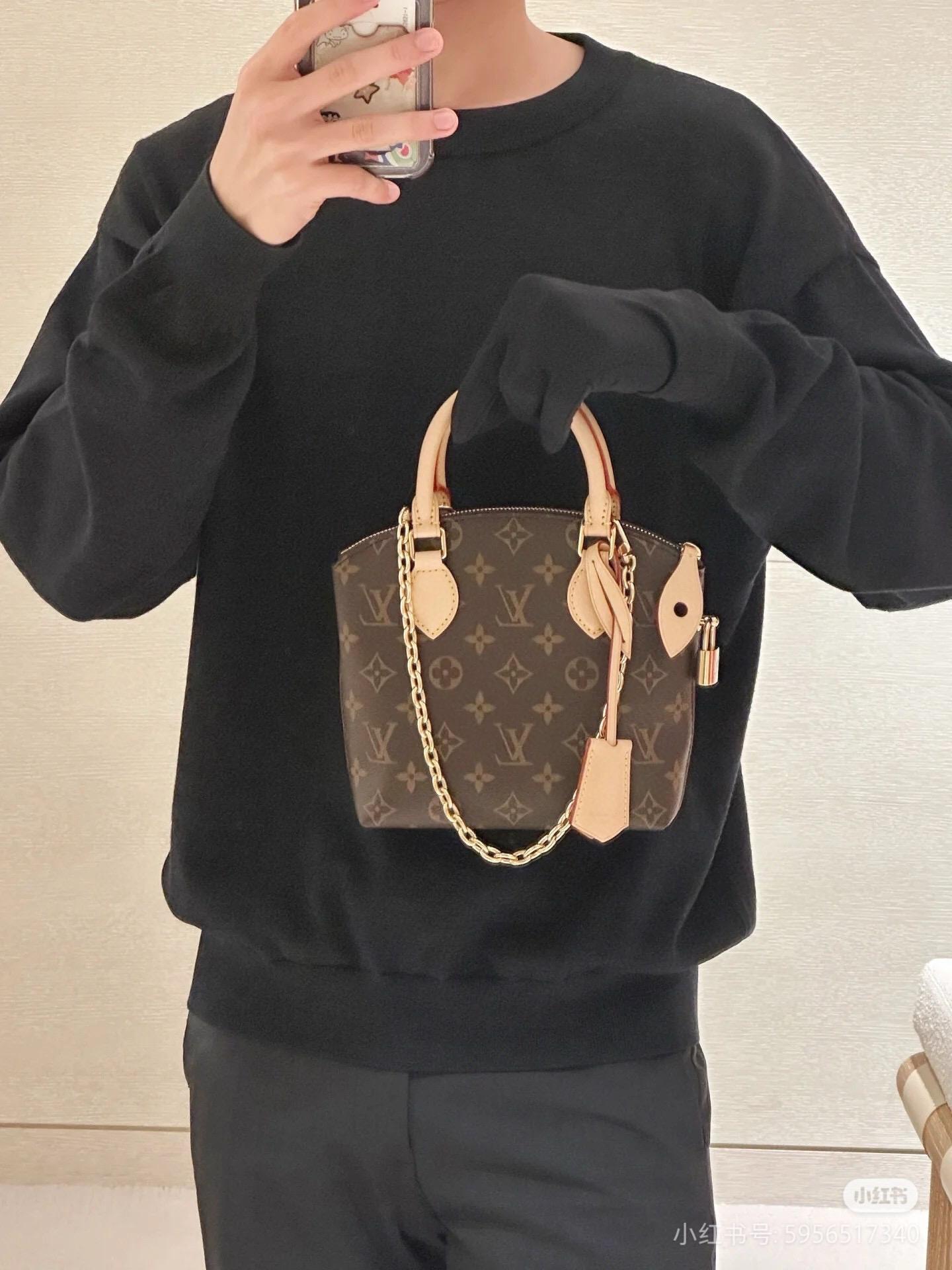 Lv M12019 老花Lockit BB手袋 手提包 15*19cm