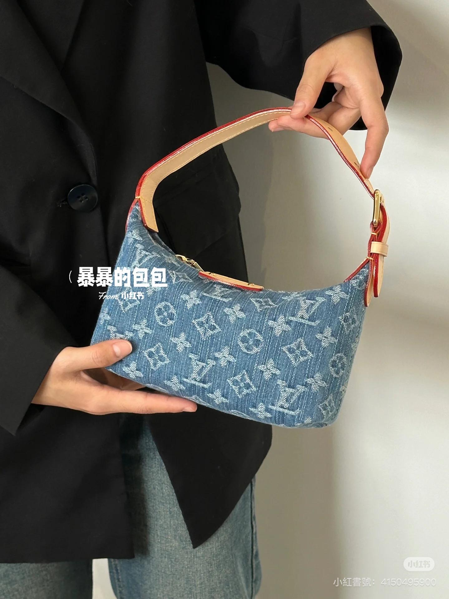 Lv Hills Pochette手拿包 M82949 丹寧牛仔飯盒包 18.5cm