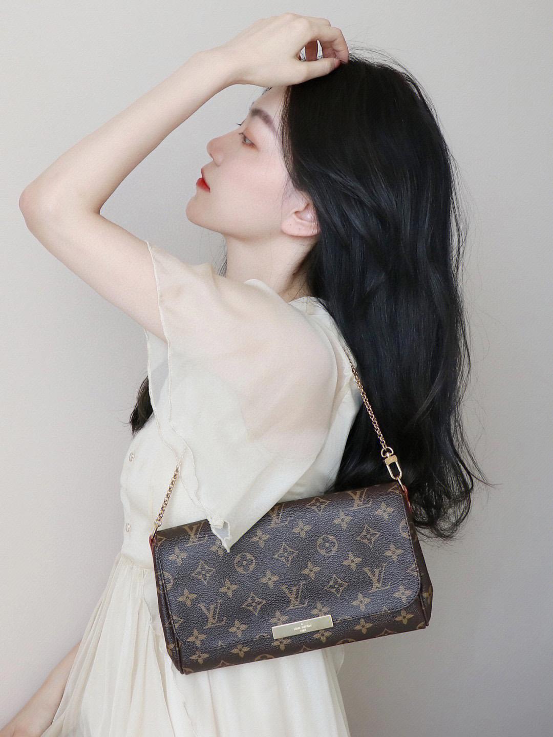 Lv Favorite MM手袋 M40718 經典老花鏈條腋下包中號 28cm