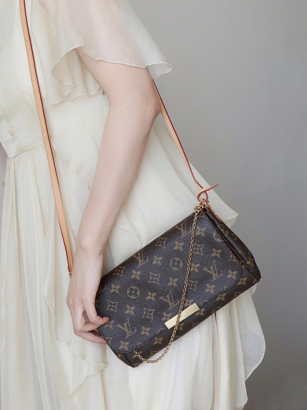 Lv Favorite MM手袋 M40718 經典老花鏈條腋下包中號 28cm