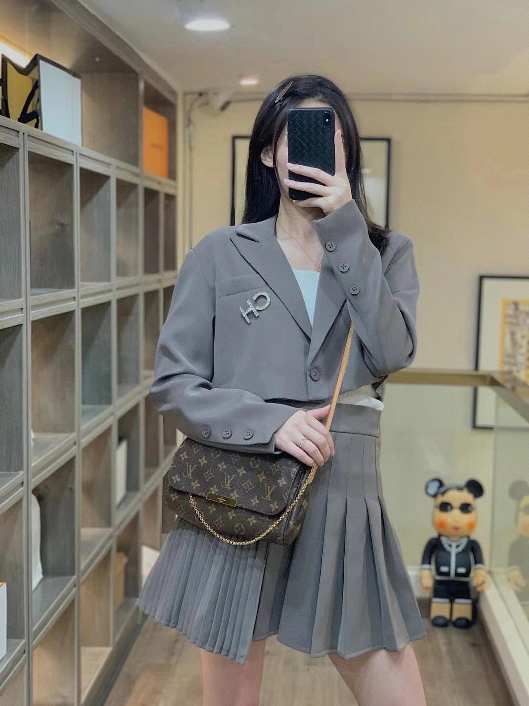 Lv Favorite MM手袋 M40718 經典老花鏈條腋下包中號 28cm