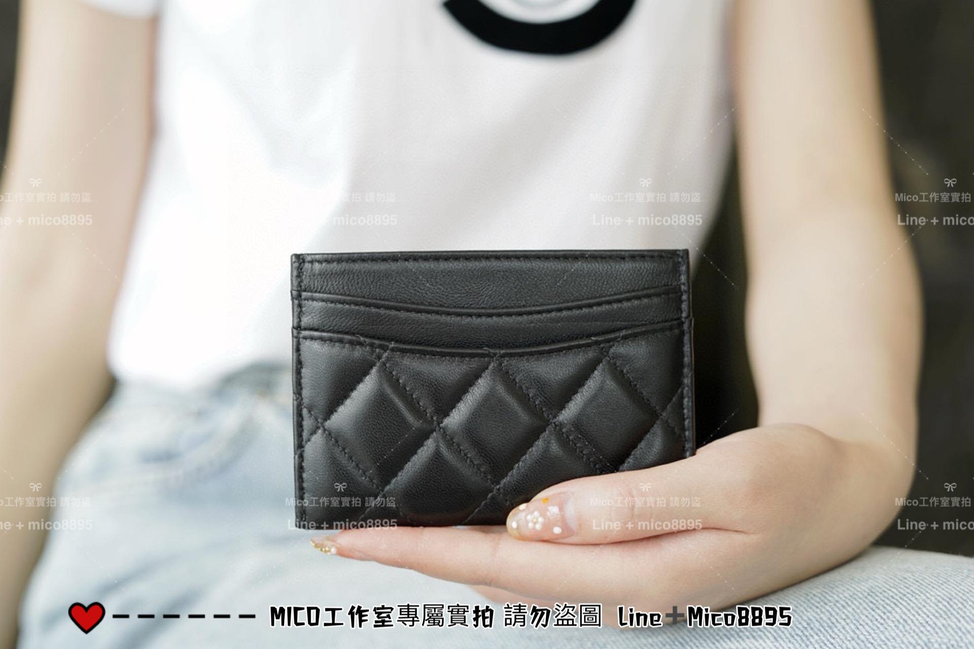 Chanel 小羊皮/淡金釦 菱格紋 Cardholder 卡包 卡套