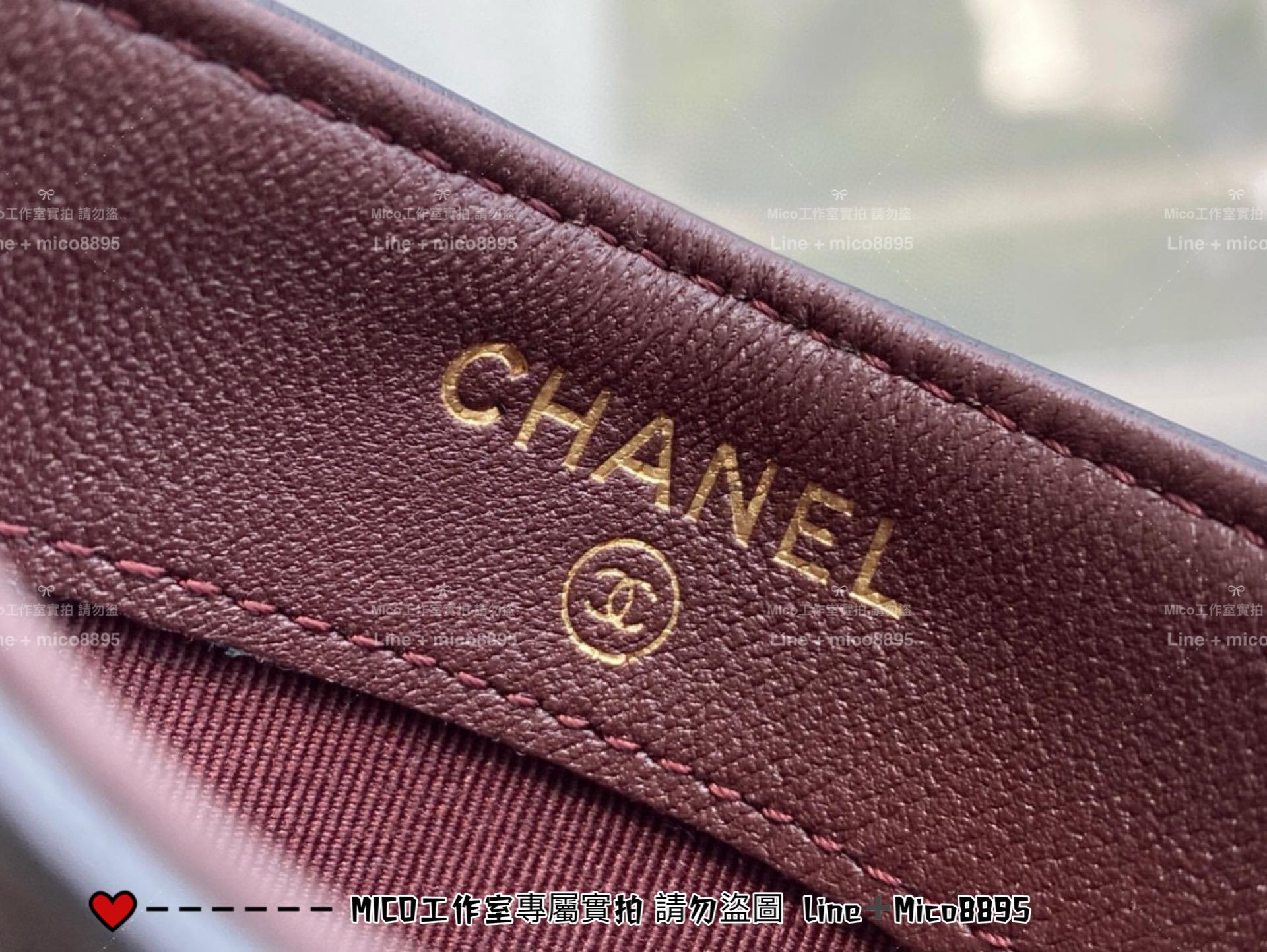 Chanel 小羊皮/淡金釦 菱格紋 Cardholder 卡包 卡套