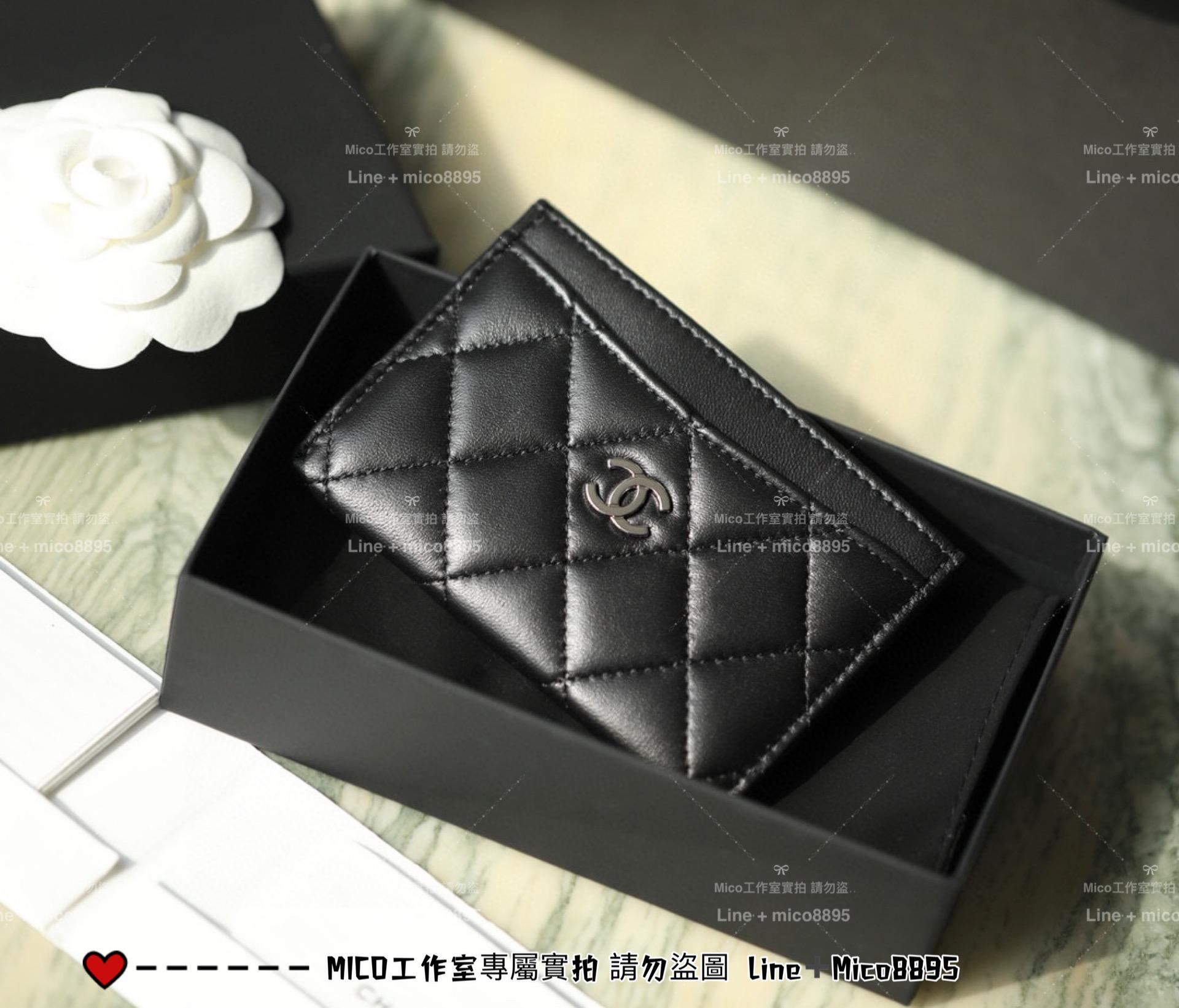 Chanel 小羊皮/銀釦 菱格紋 Cardholder 卡包 卡套