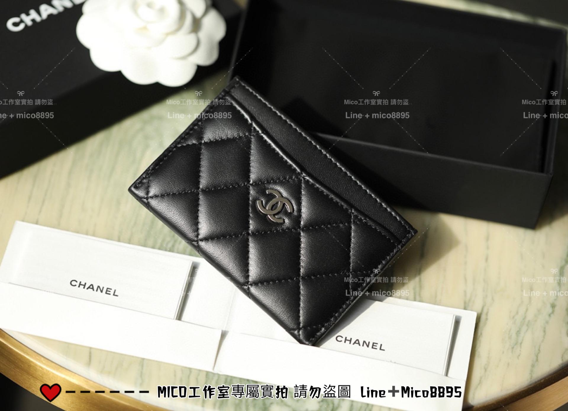 Chanel 小羊皮/銀釦 菱格紋 Cardholder 卡包 卡套