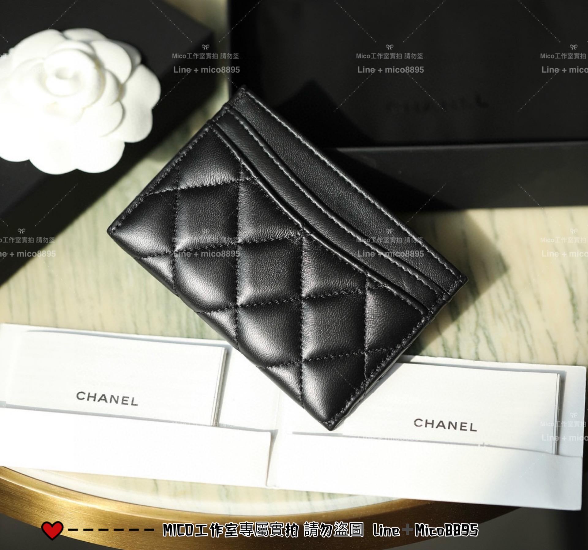 Chanel 小羊皮/銀釦 菱格紋 Cardholder 卡包 卡套