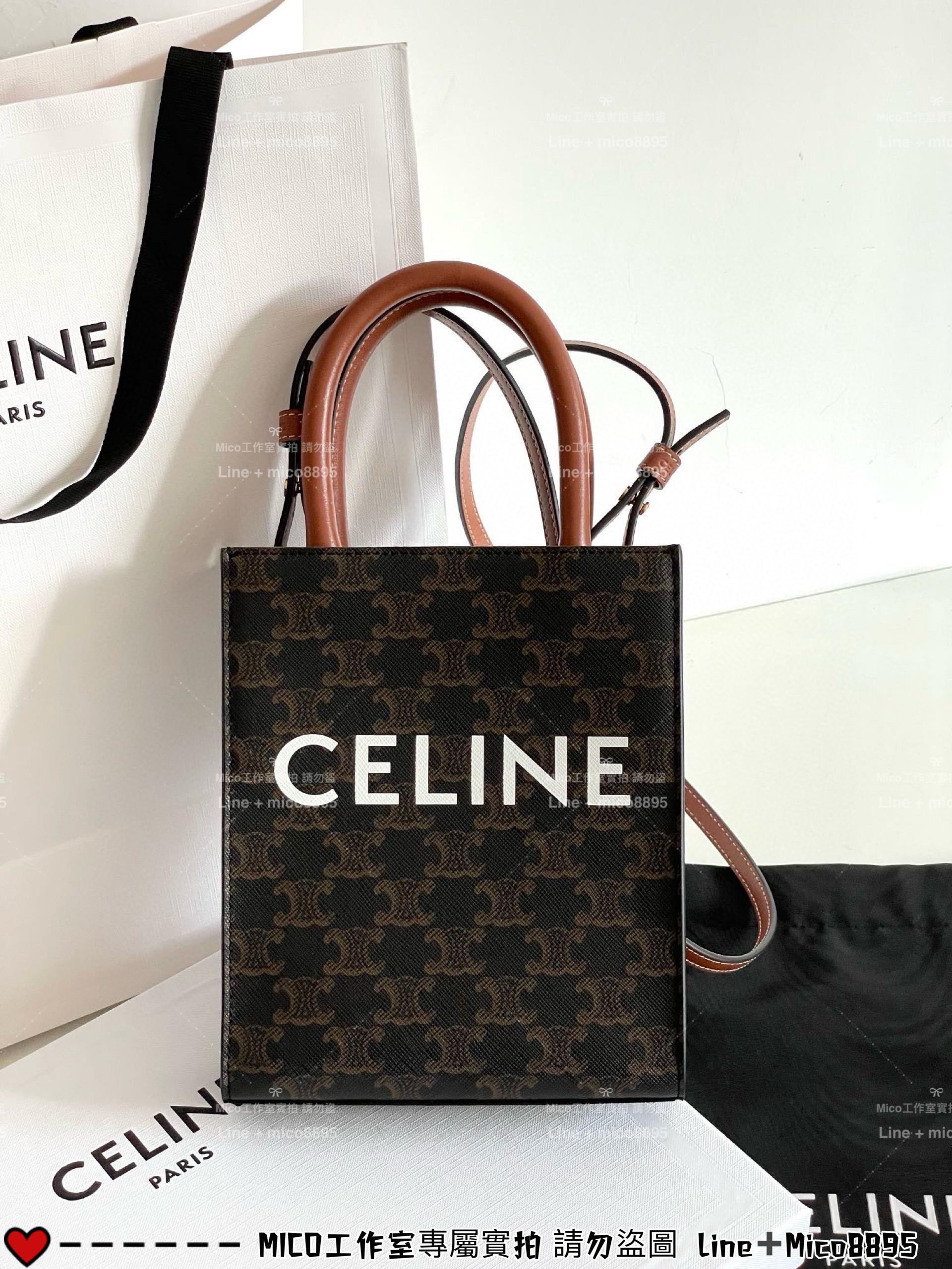 Celine 凱旋門老花mini tote 托特包 17cm