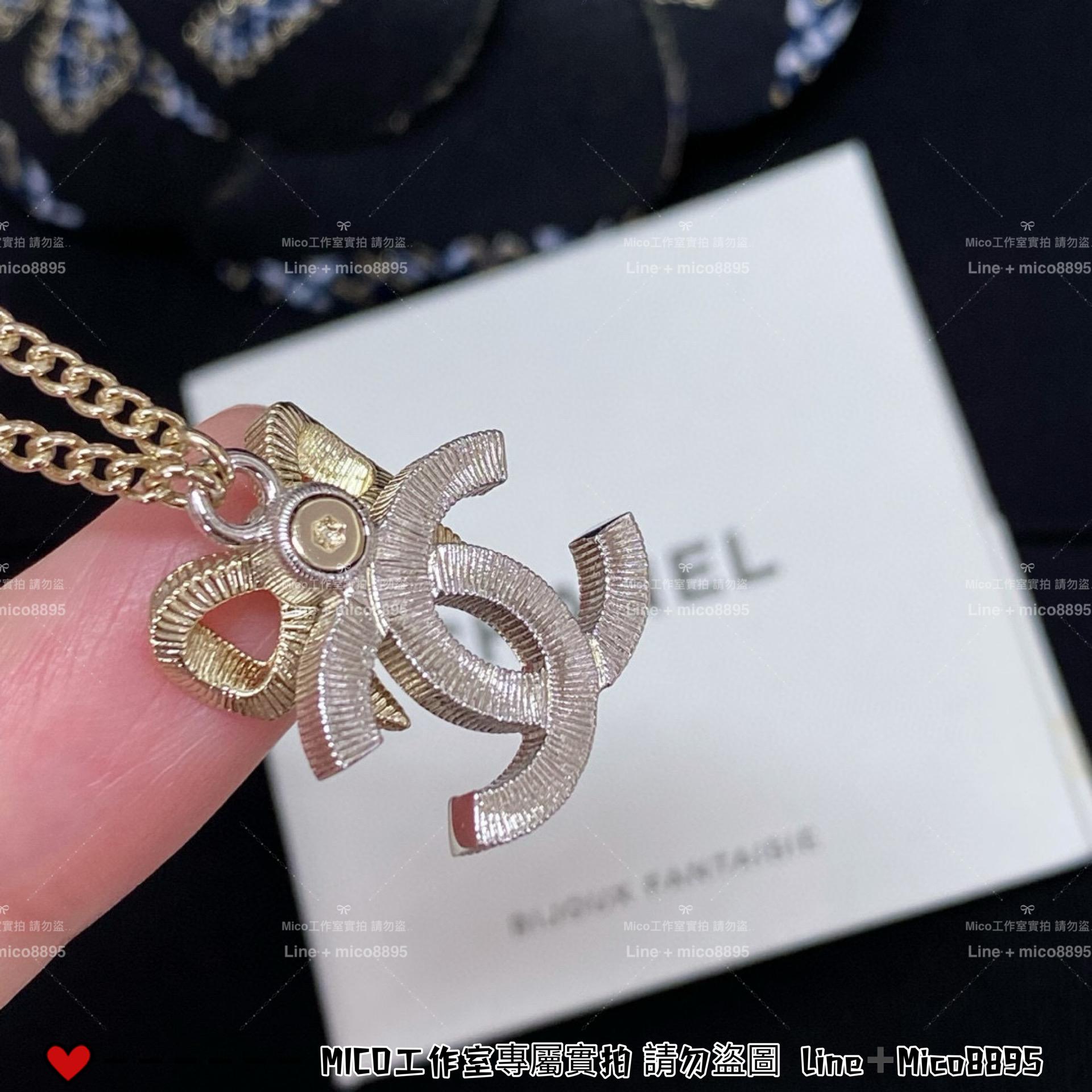 CHANEL 24K 蝴蝶結系列 立體蝴蝶結雙C項鍊