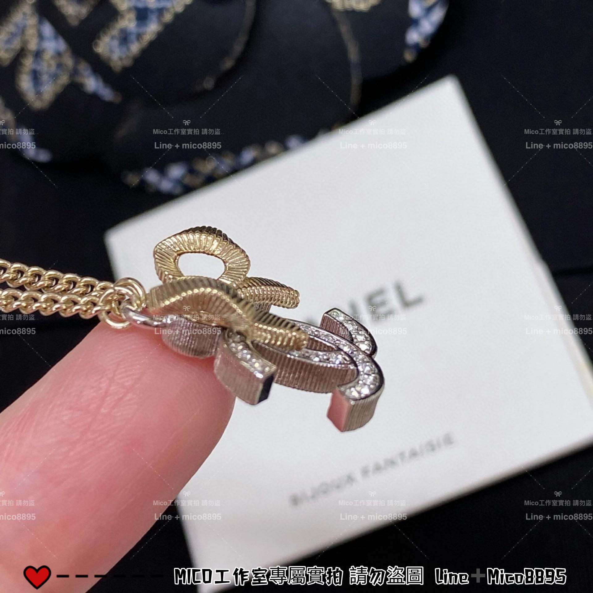 CHANEL 24K 蝴蝶結系列 立體蝴蝶結雙C項鍊