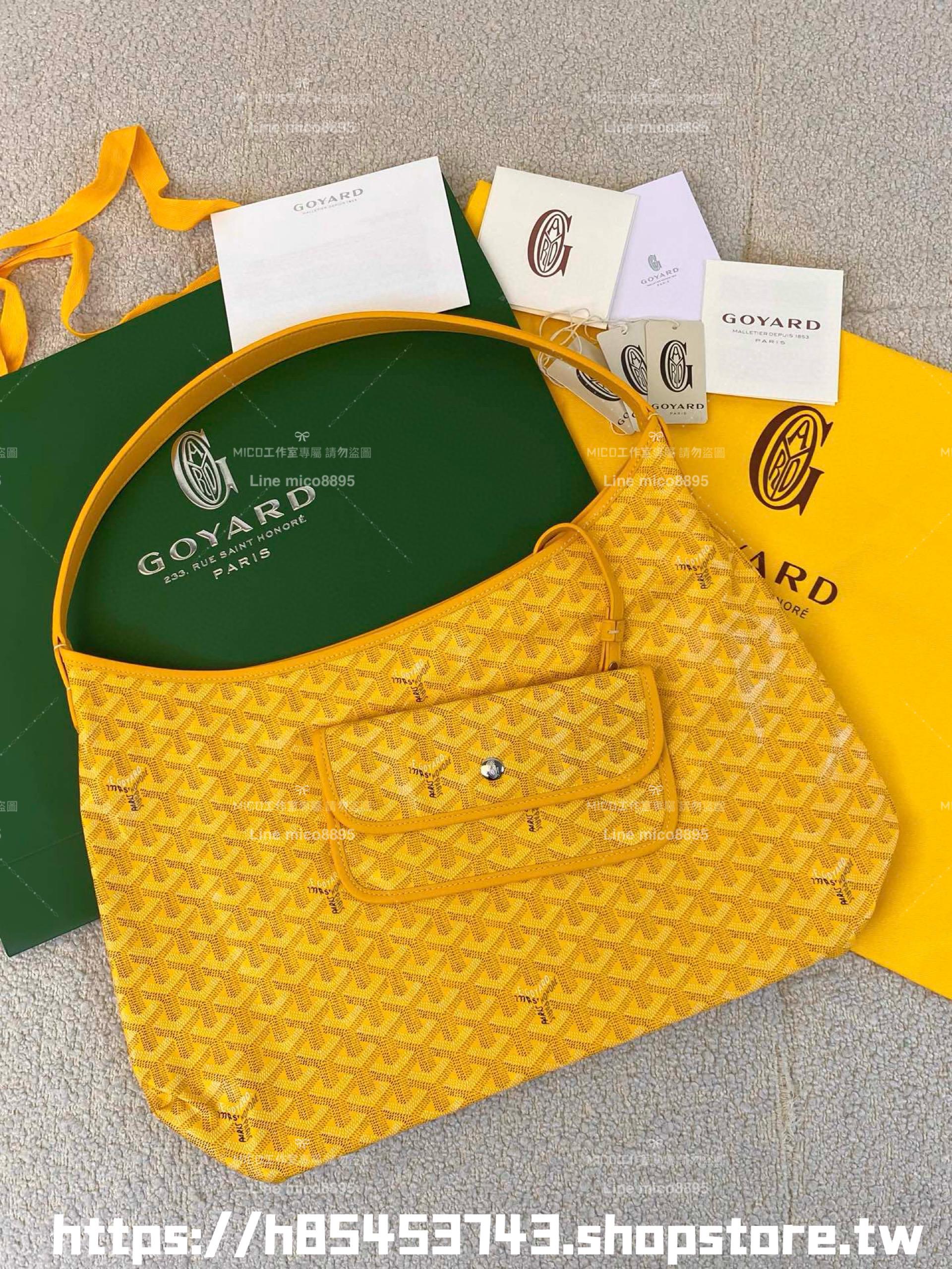 Goyard 實用款 發財黃 拉鏈HoBo肩背包 媽媽包 通勤包