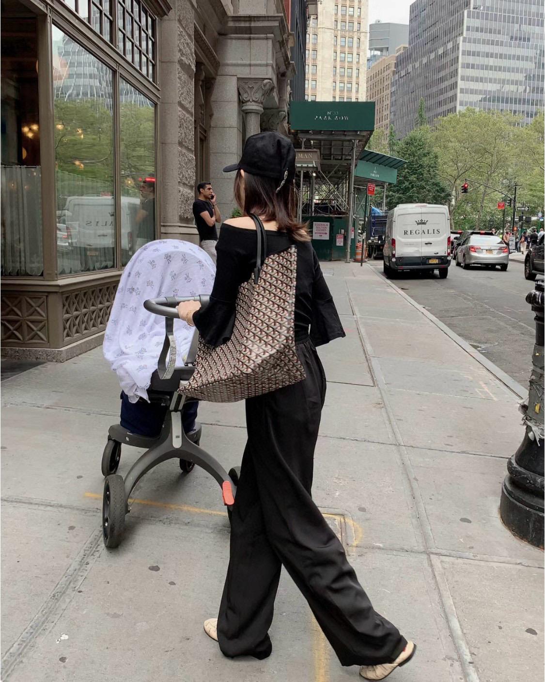 Goyard 中古tote黑粉色中號 St. Louis PM防水帆布LOGO購物包 托特包 媽媽包 47cm