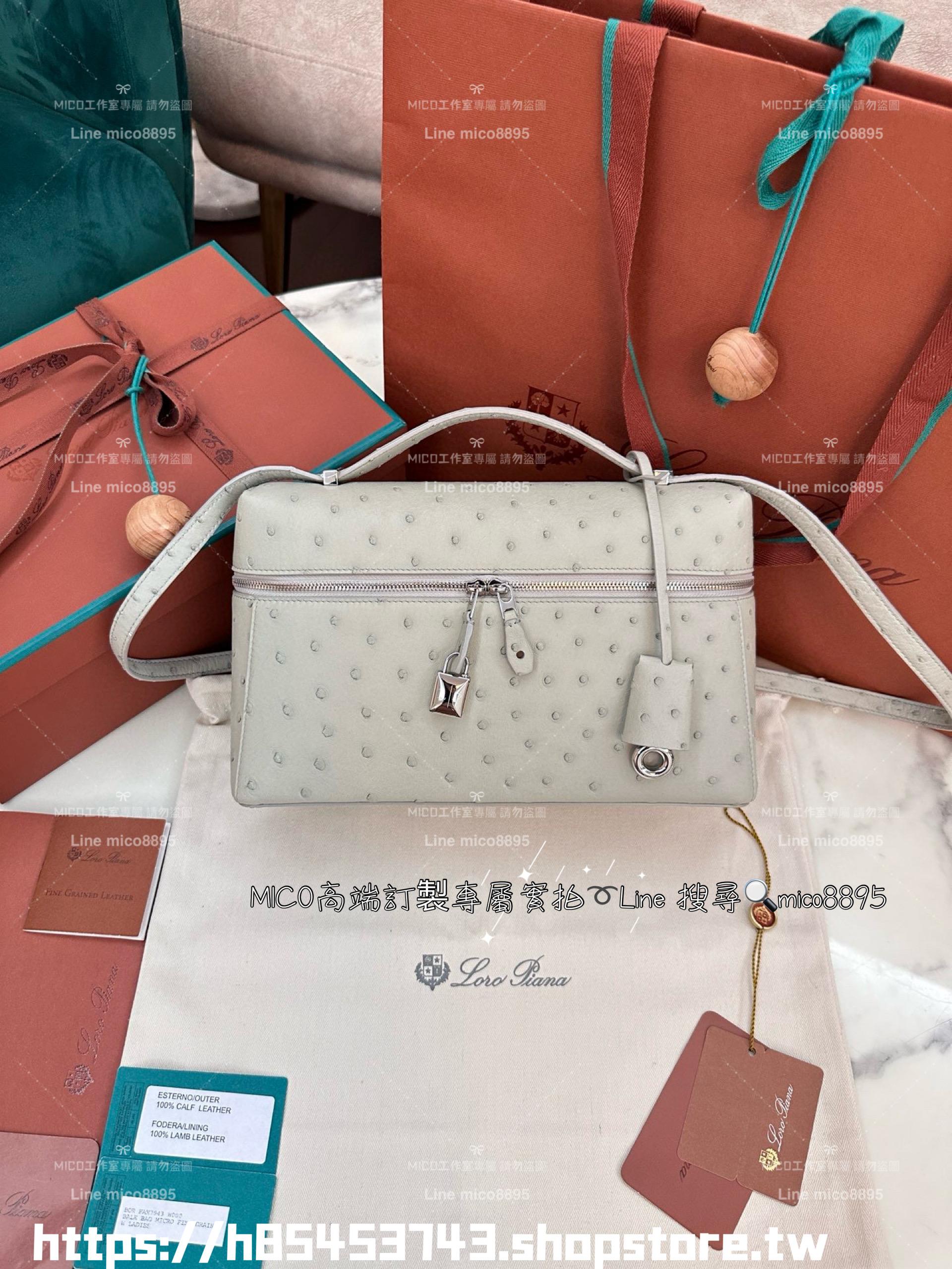 Loro Piana 高訂款 真鴕鳥皮 Extra bag L27 斜挎肩背包