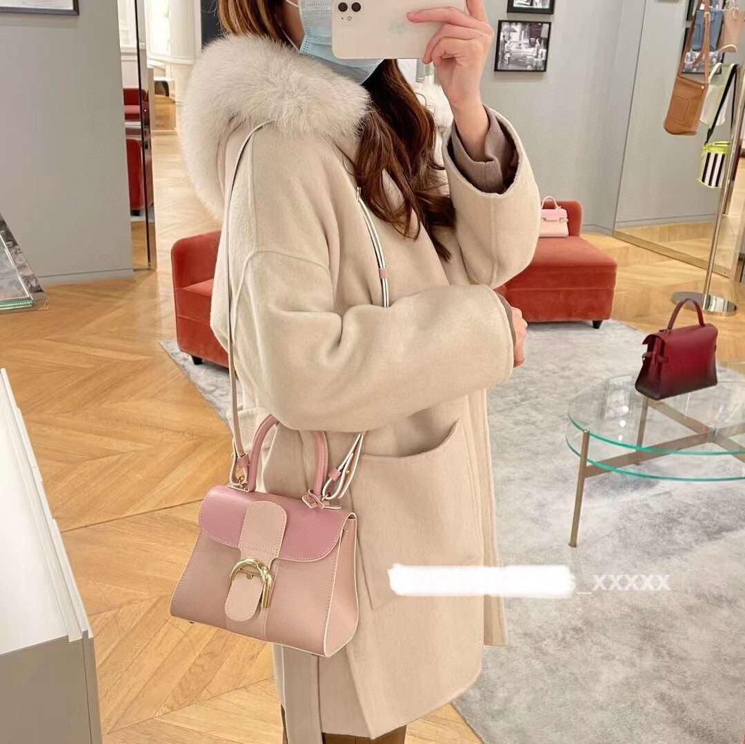 Delvaux 德爾沃 情人節限定 BOX皮革三拼粉色 20cm