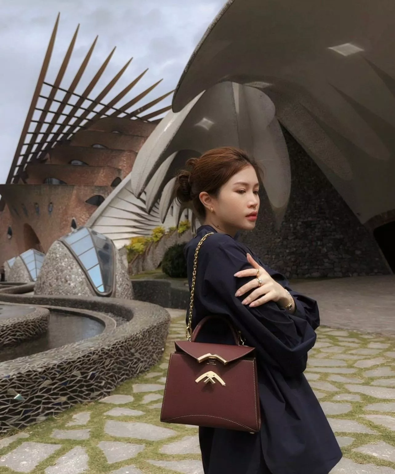 Moynat 莫奈｜Gabrielle BB 中號 胭脂紅/金釦/銀釦 20cm 頂級全手工縫製