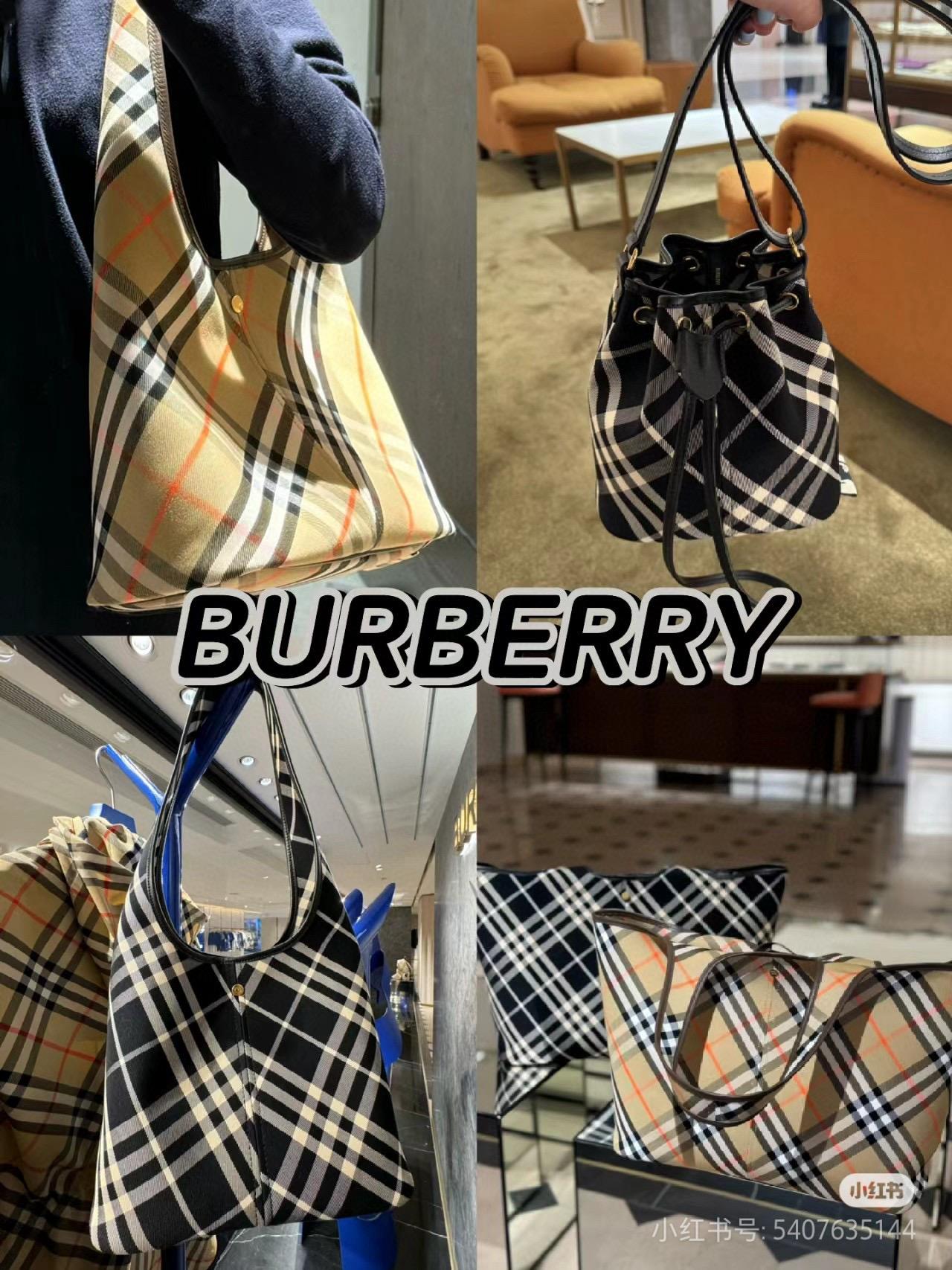 Burberry 小號26cm 杏色/黑色 兩色 經典品牌格紋肩背包 托特包