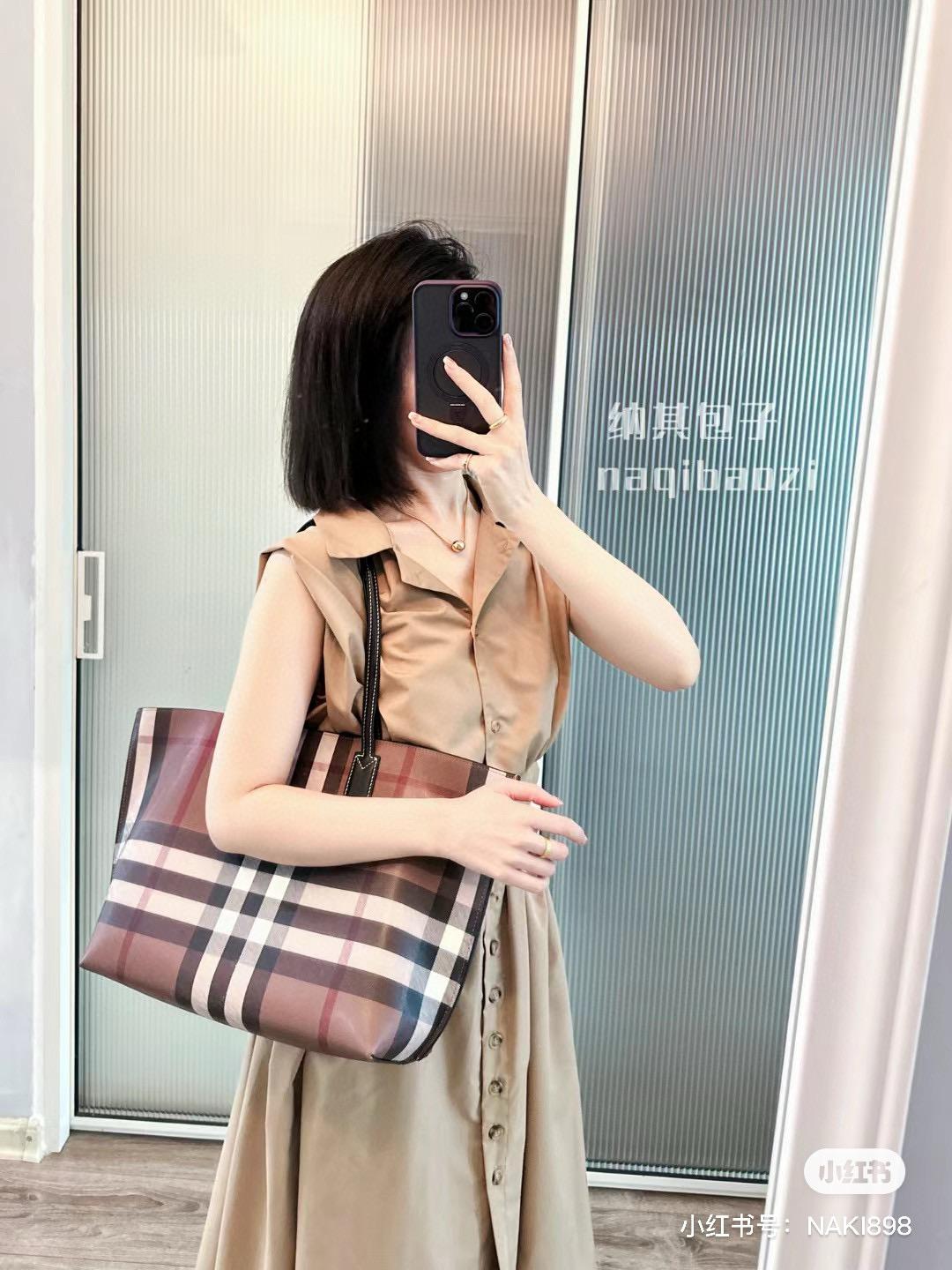 Burberry 深咖啡色TOTE肩背包 托特包 34cm 通勤包  不含吊飾