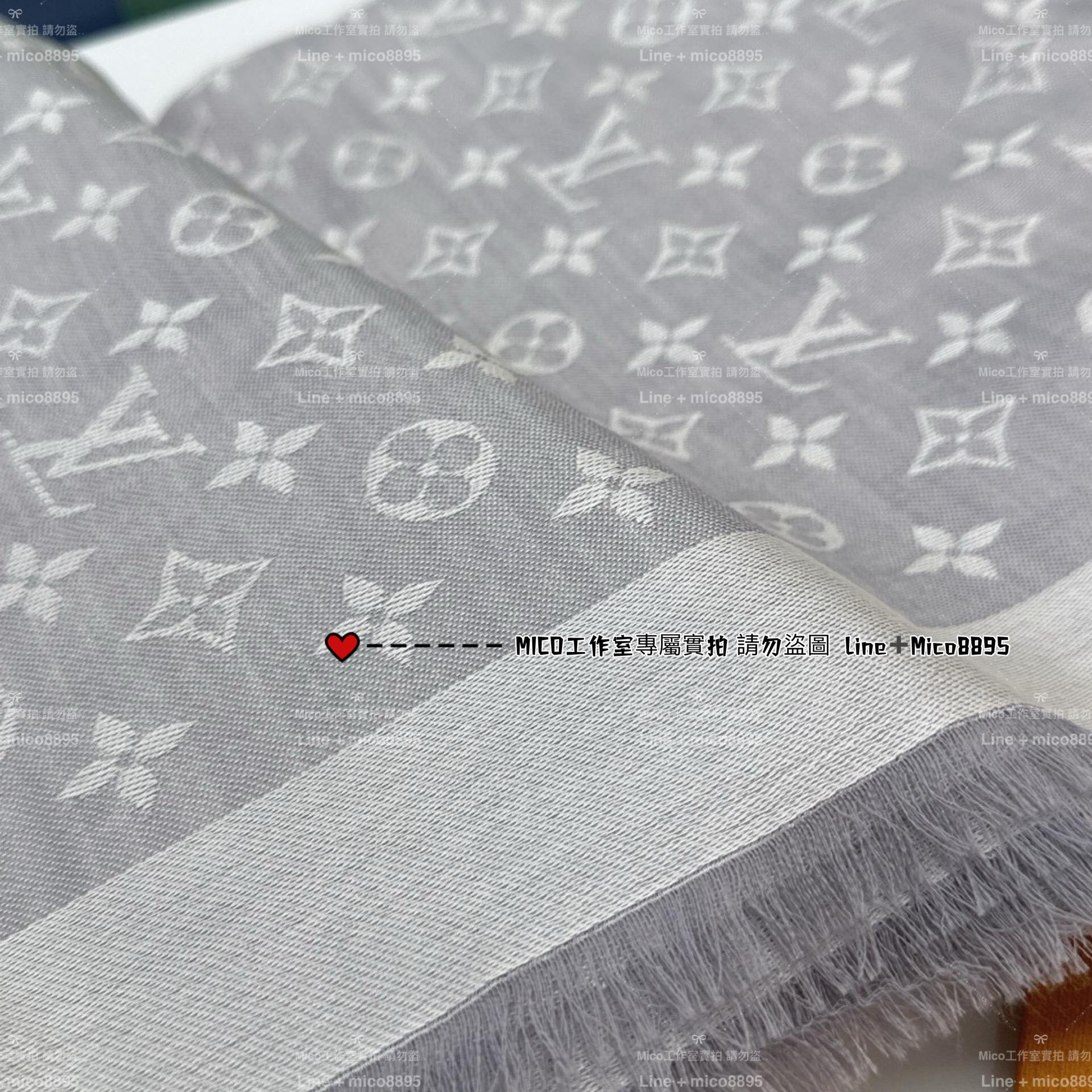 LV M0804 銀灰色 MONOGRAM DENIM 字母披肩 140*140