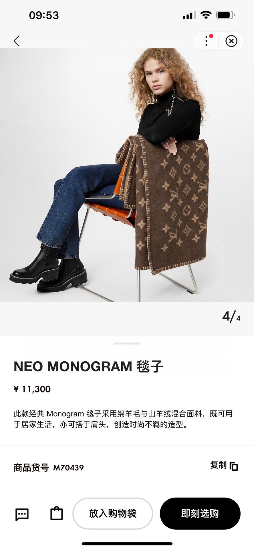 高訂版本｜LV 家居系列 咖色/黑色 兩色 Neo monogram毯子 180*140