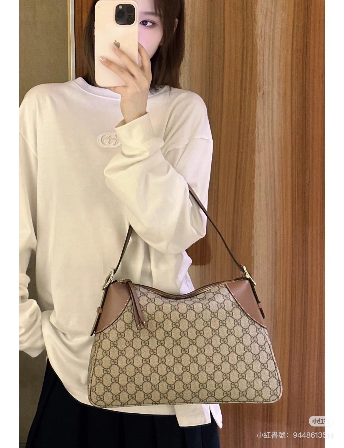 GUCCI Emblem系列 Ophidia GG肩背購物包 36cm