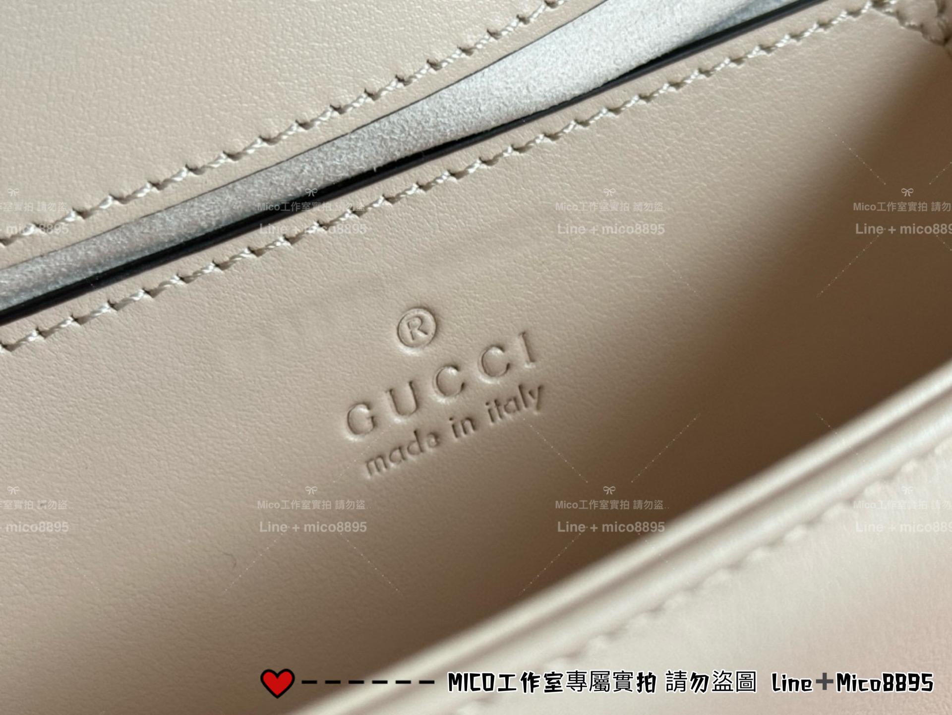 GUCCI Marmont系列迷你手提包 方胖子 淺金釦鏈條包 18cm