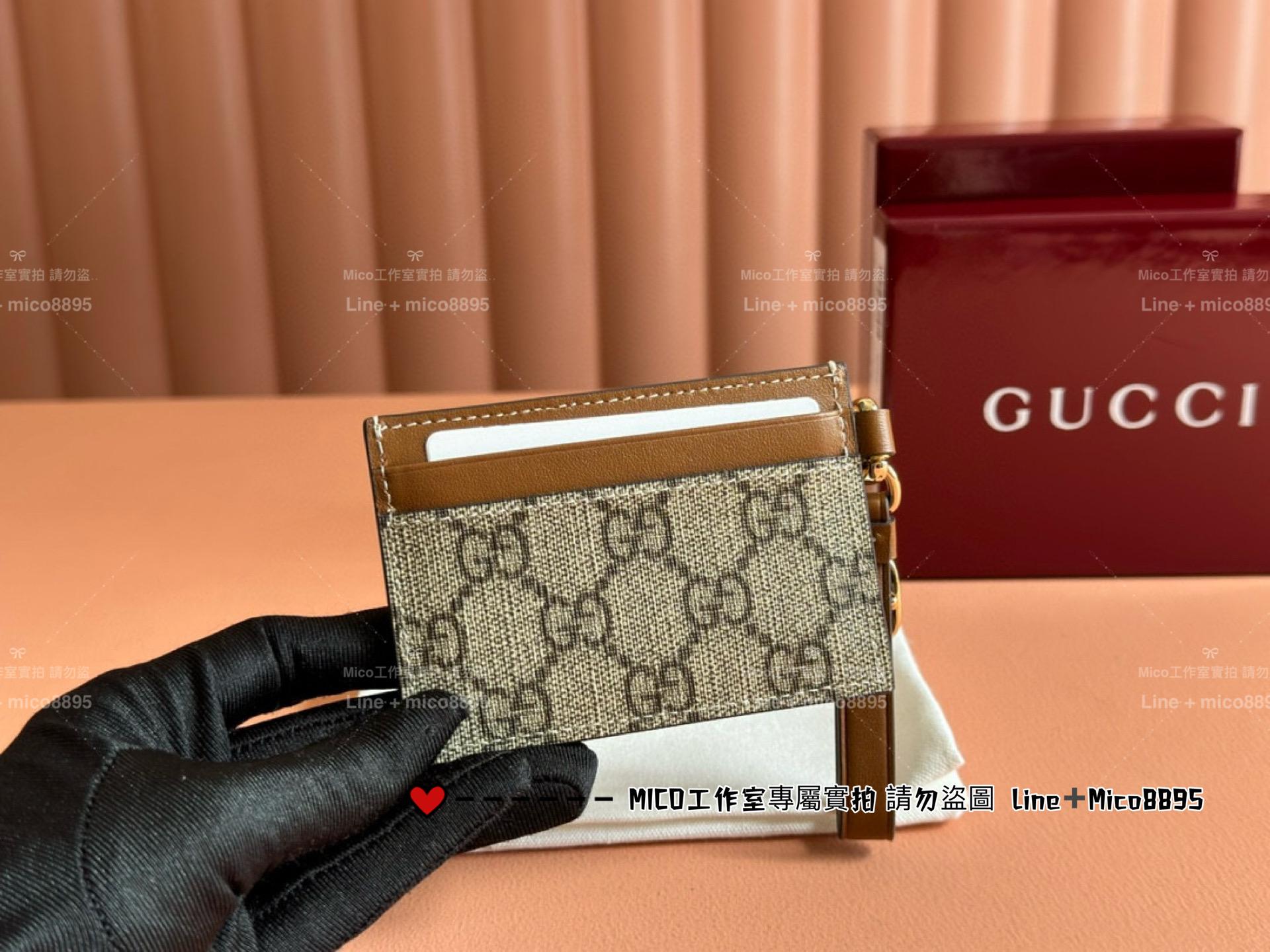 GUCCI Emblem系列 Ophidia 包帶卡片夾 卡包 卡夾