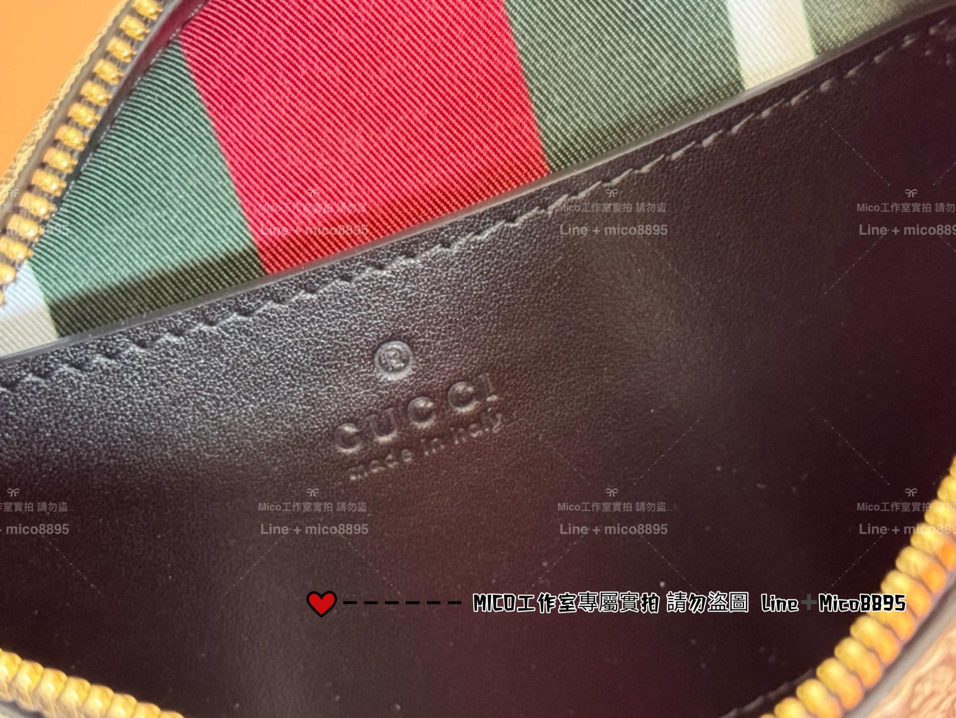 GUCCI 黑色皮革 Emblem系列 Ophidia GG 迷你肩背包 24cm