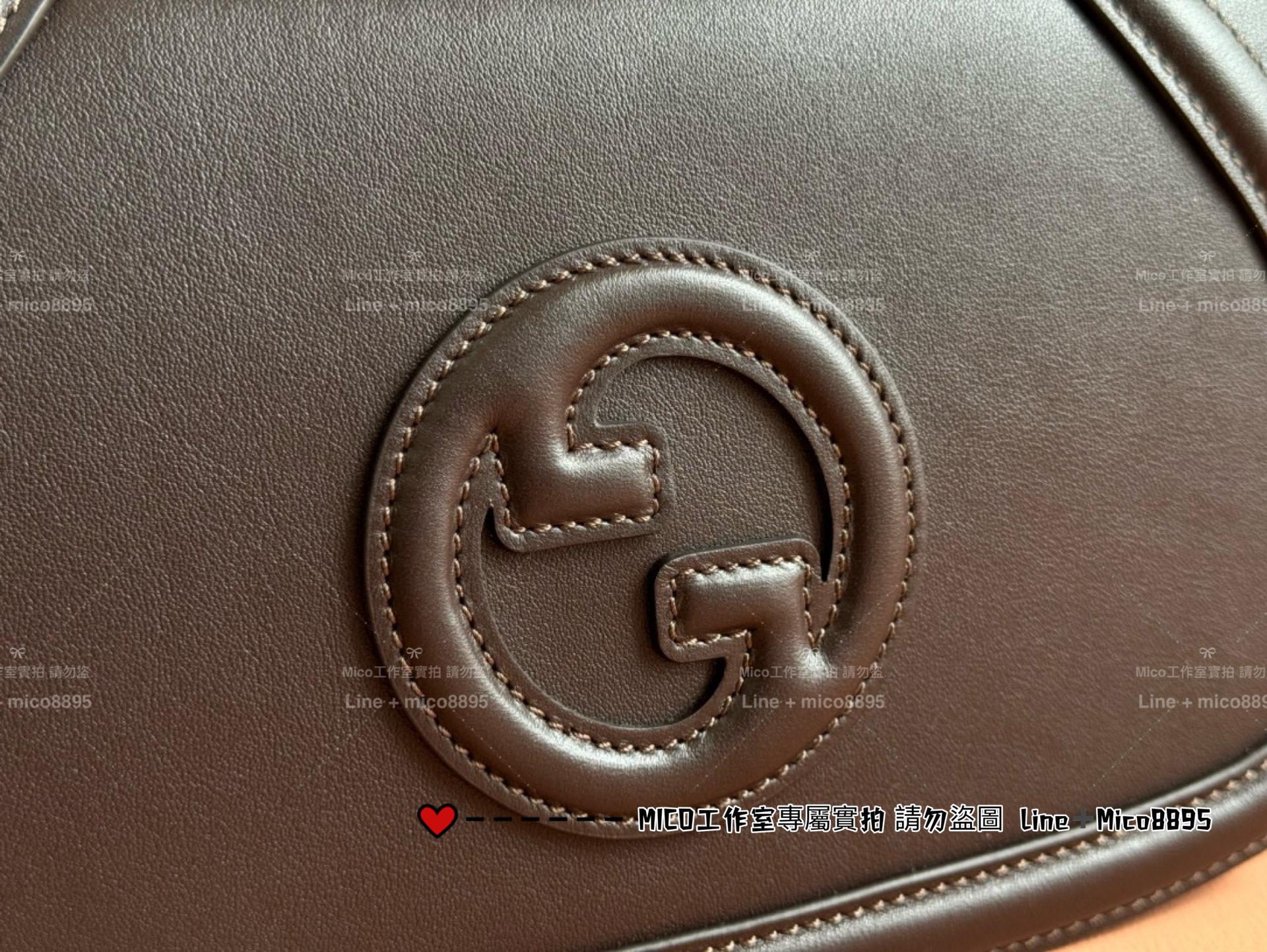 GUCCI BLONDIE系列 小型手挽袋 黑色真皮 26.5cm