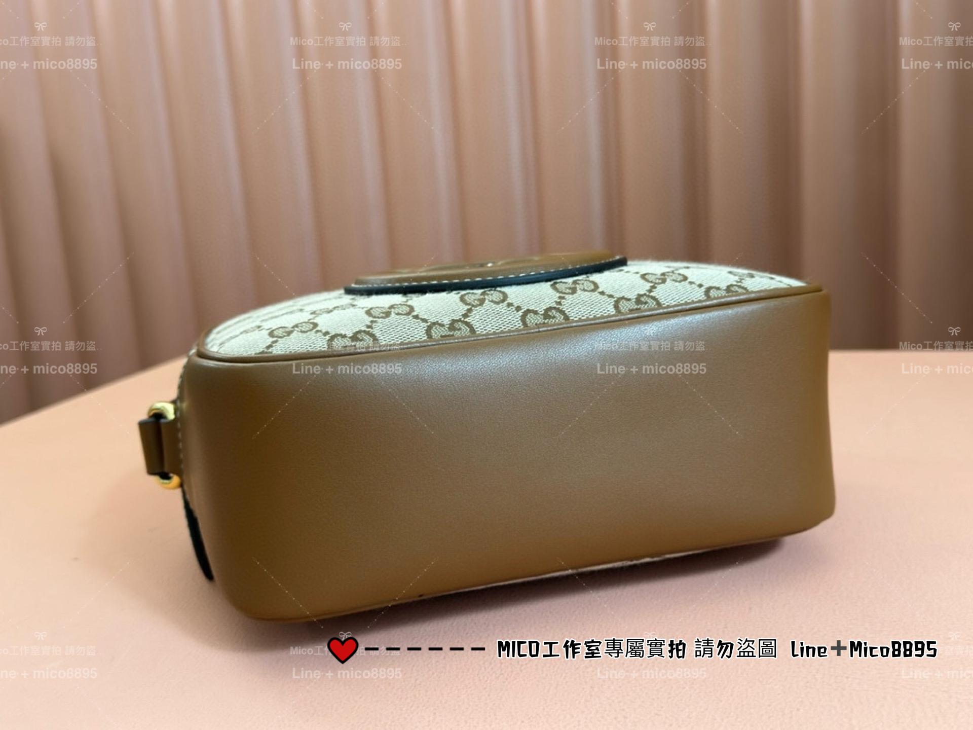 GUCCI Blondie系列迷你肩背包 老花拼皮 相機包 21cm