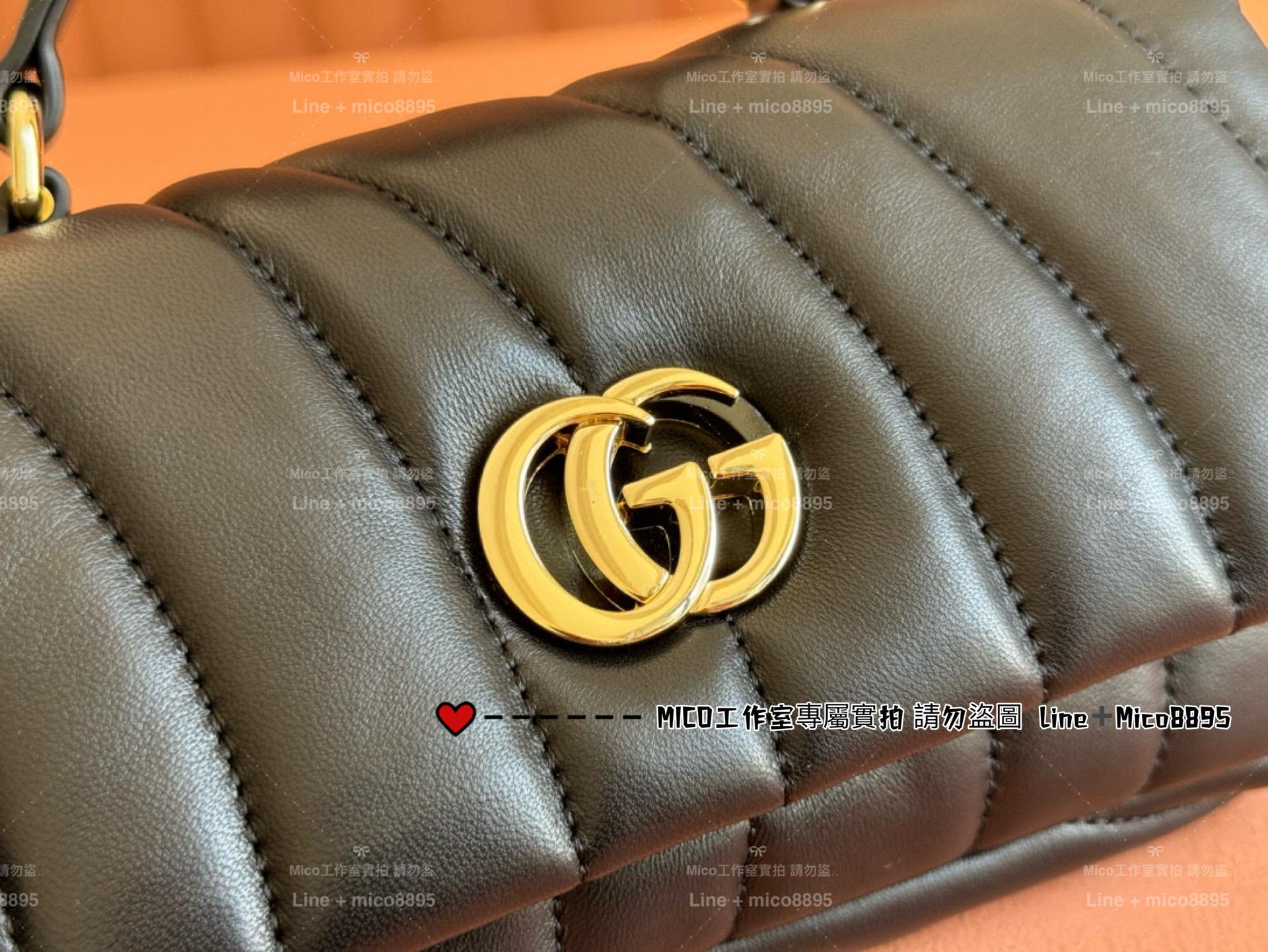 GUCCI 黑色 Milano系列迷你肩背包 壓紋/豎紋/平紋 三個款式 牛皮/真皮 21cm