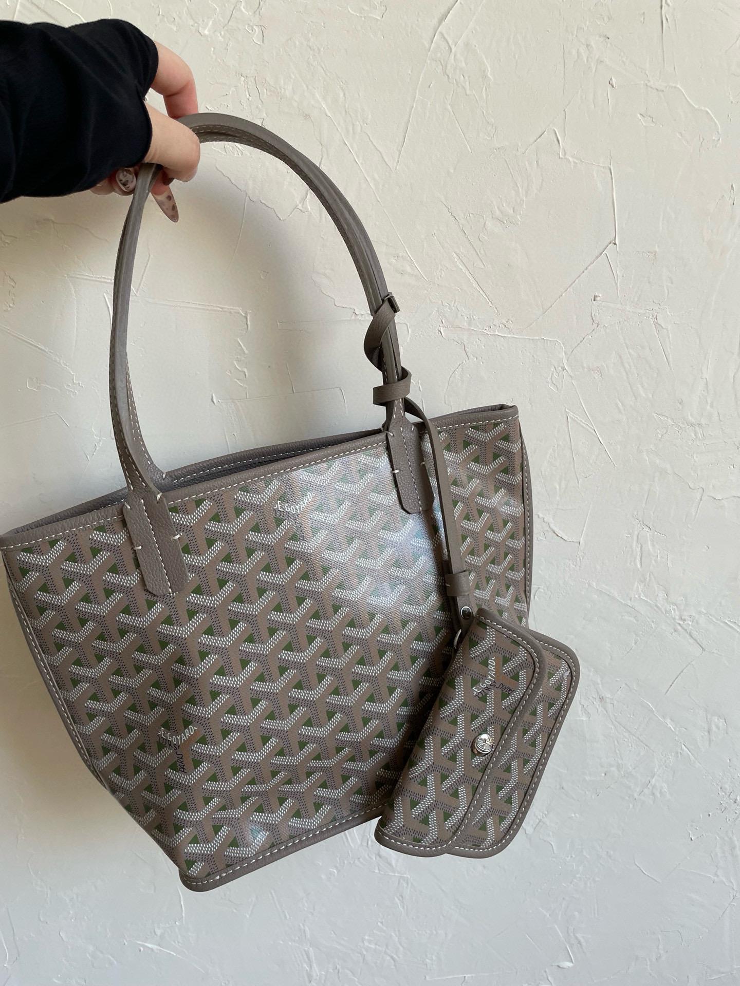 Goyard 狗牙 限定色 灰綠色/迷你雙面tote購物袋mini 20cm