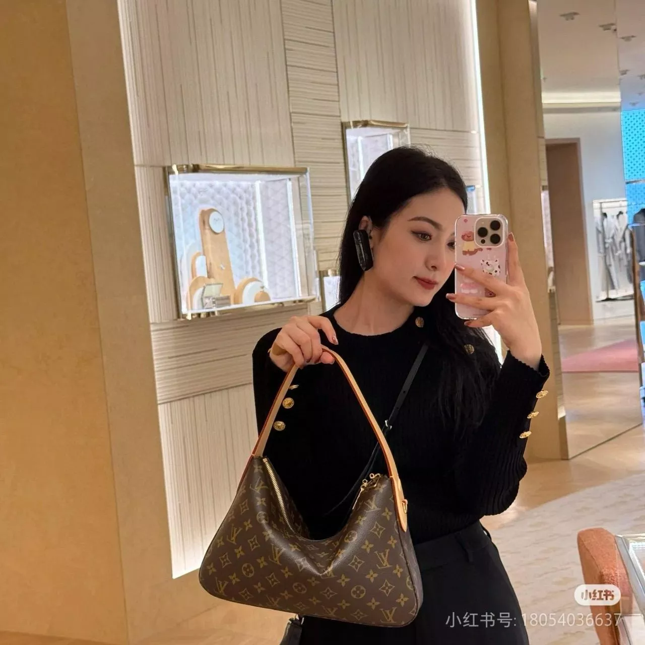 Lv Slouchy PM 新款老花鎖頭腋下包/肩背包 M11952 33cm