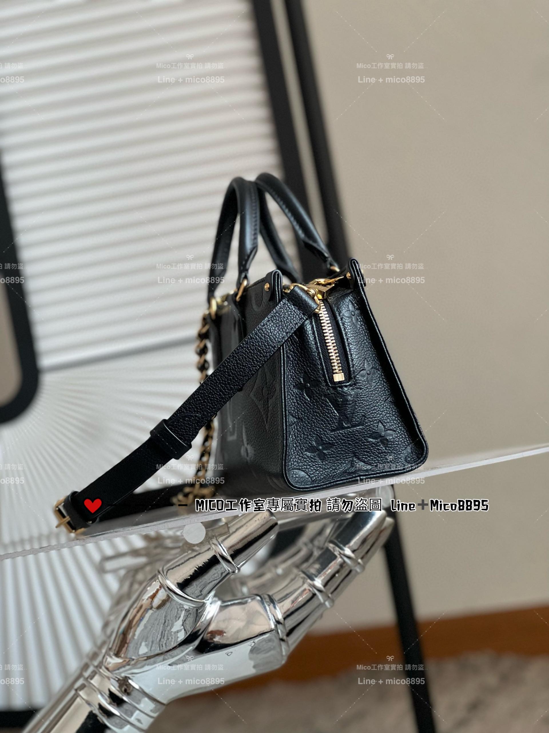 LV M23640 黑色壓花粒面牛皮 ONTHEGO EAST WEST 手袋 25cm