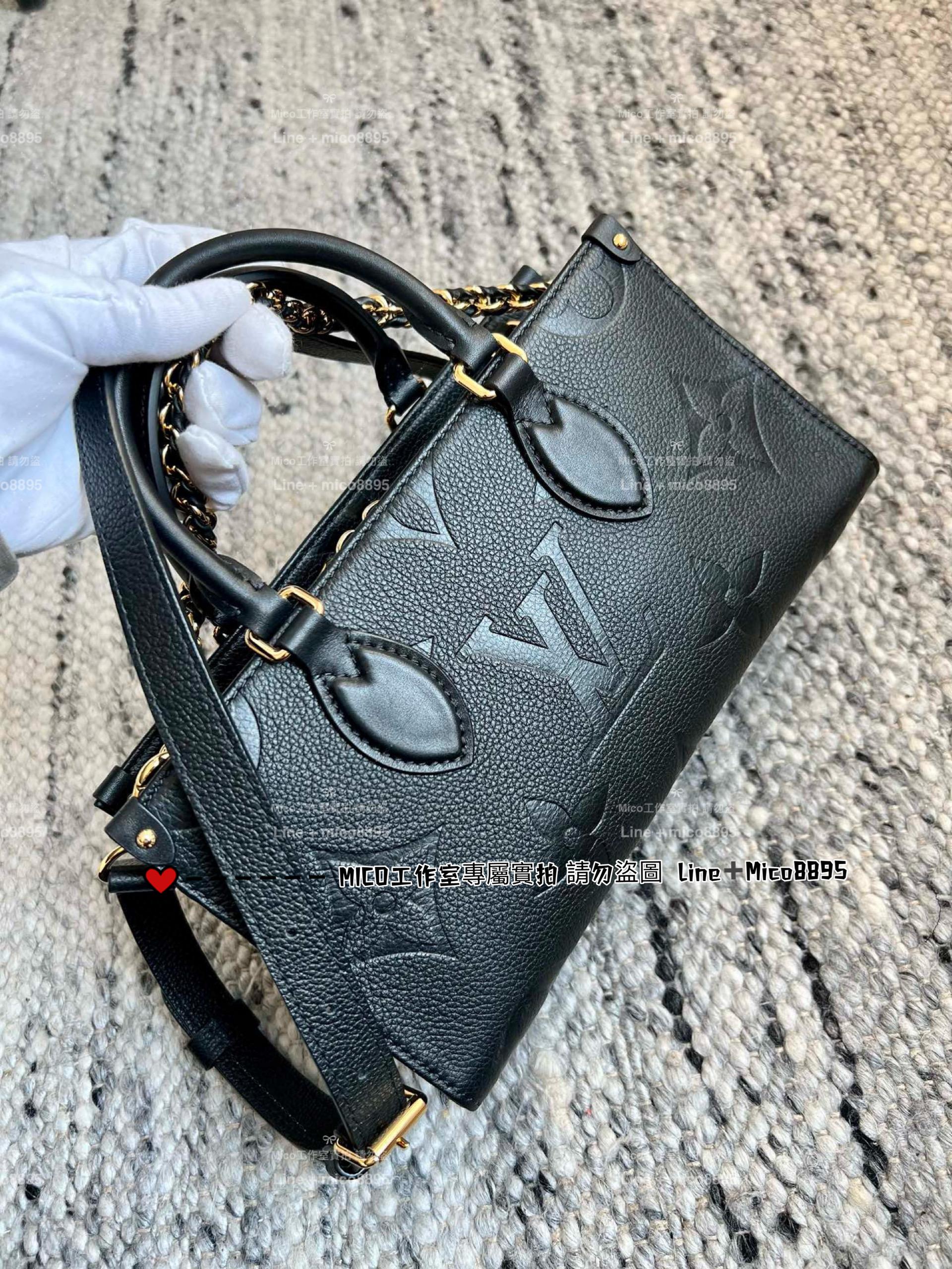 LV M23640 黑色壓花粒面牛皮 ONTHEGO EAST WEST 手袋 25cm