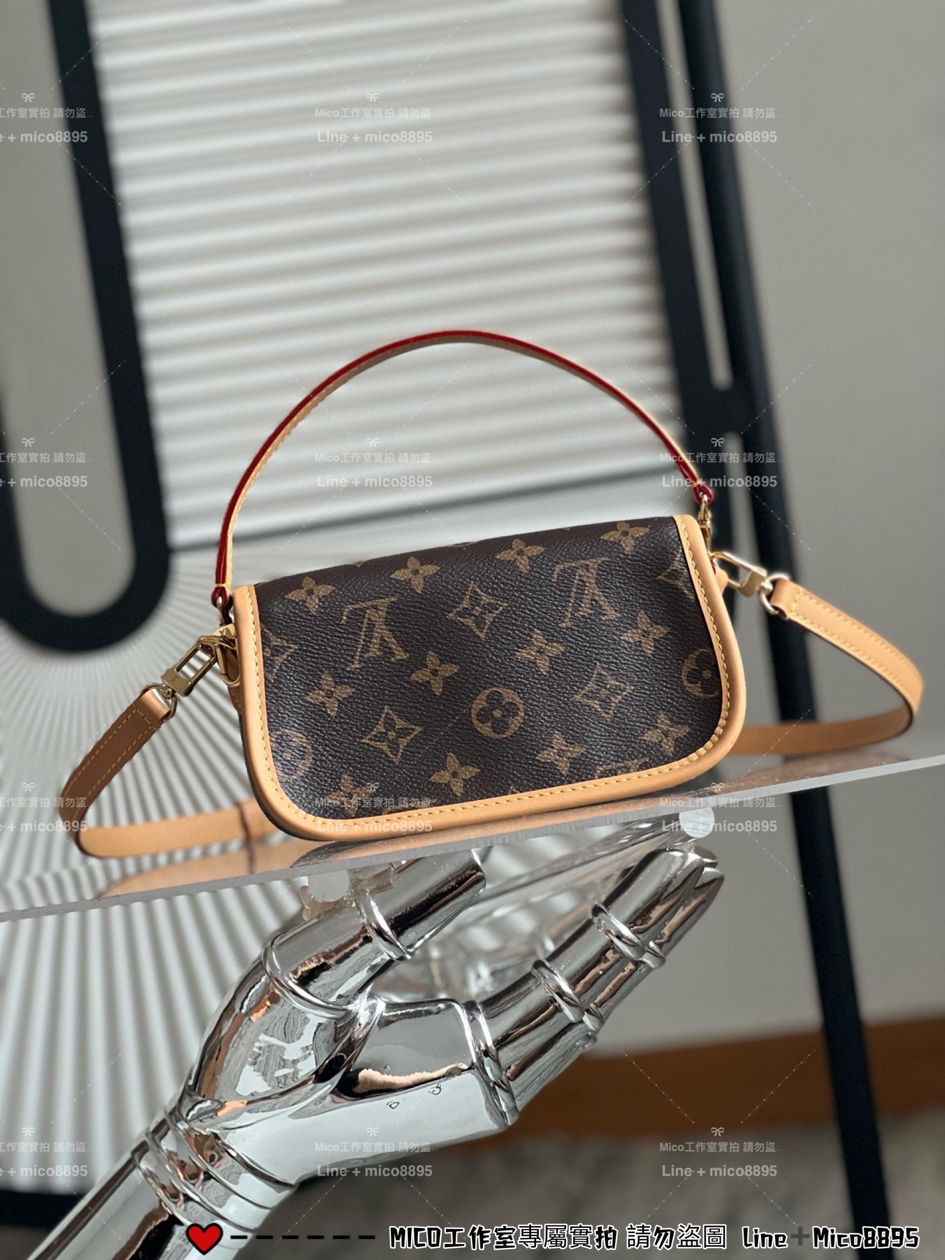 LV Nano Diane手袋 M83298老花 19cm 斜挎肩背包 法棍包