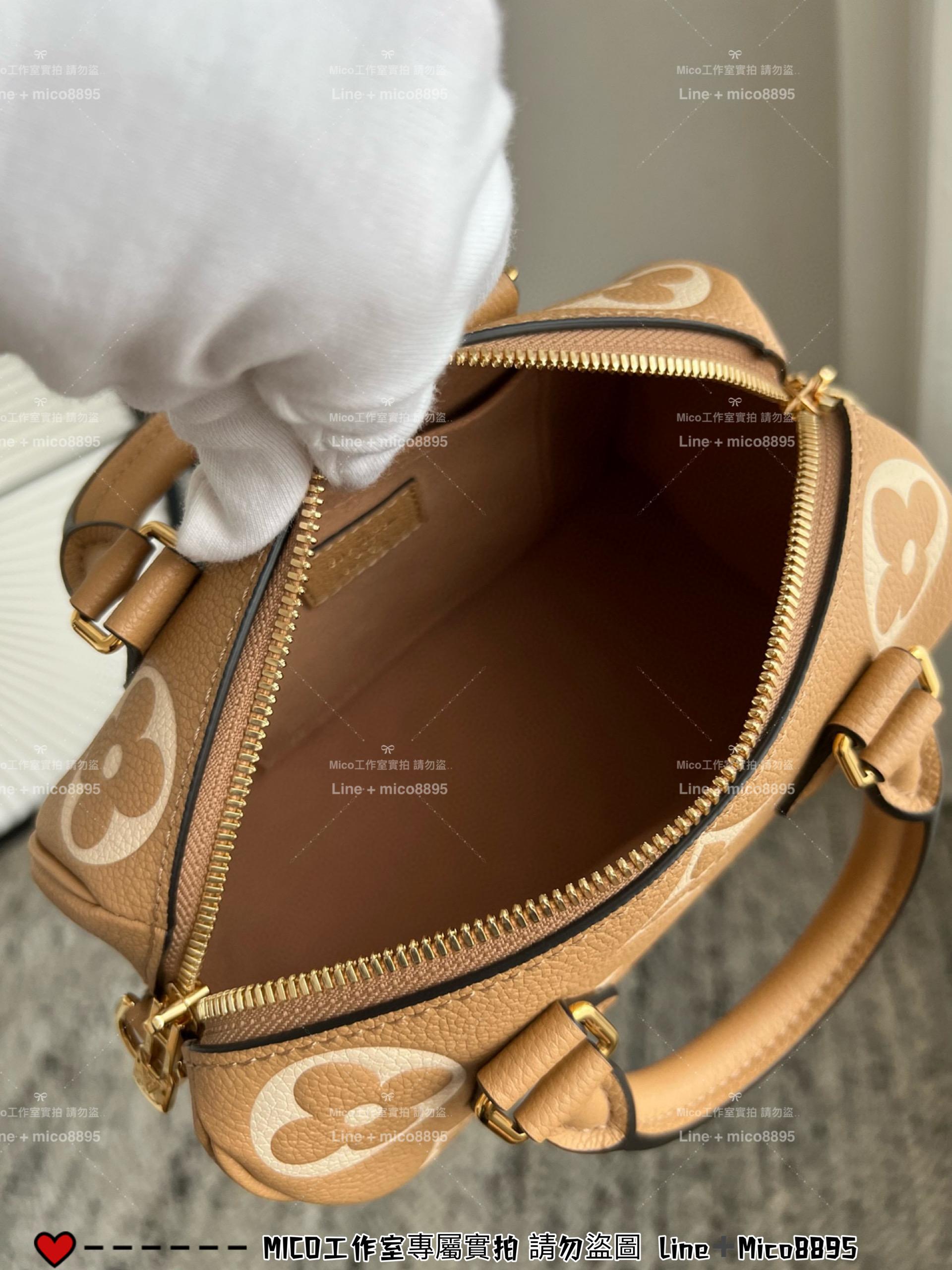 LV 季節款 SPEEDY BANDOULIÈRE 20 手袋  M12713 絲印款/奶茶色