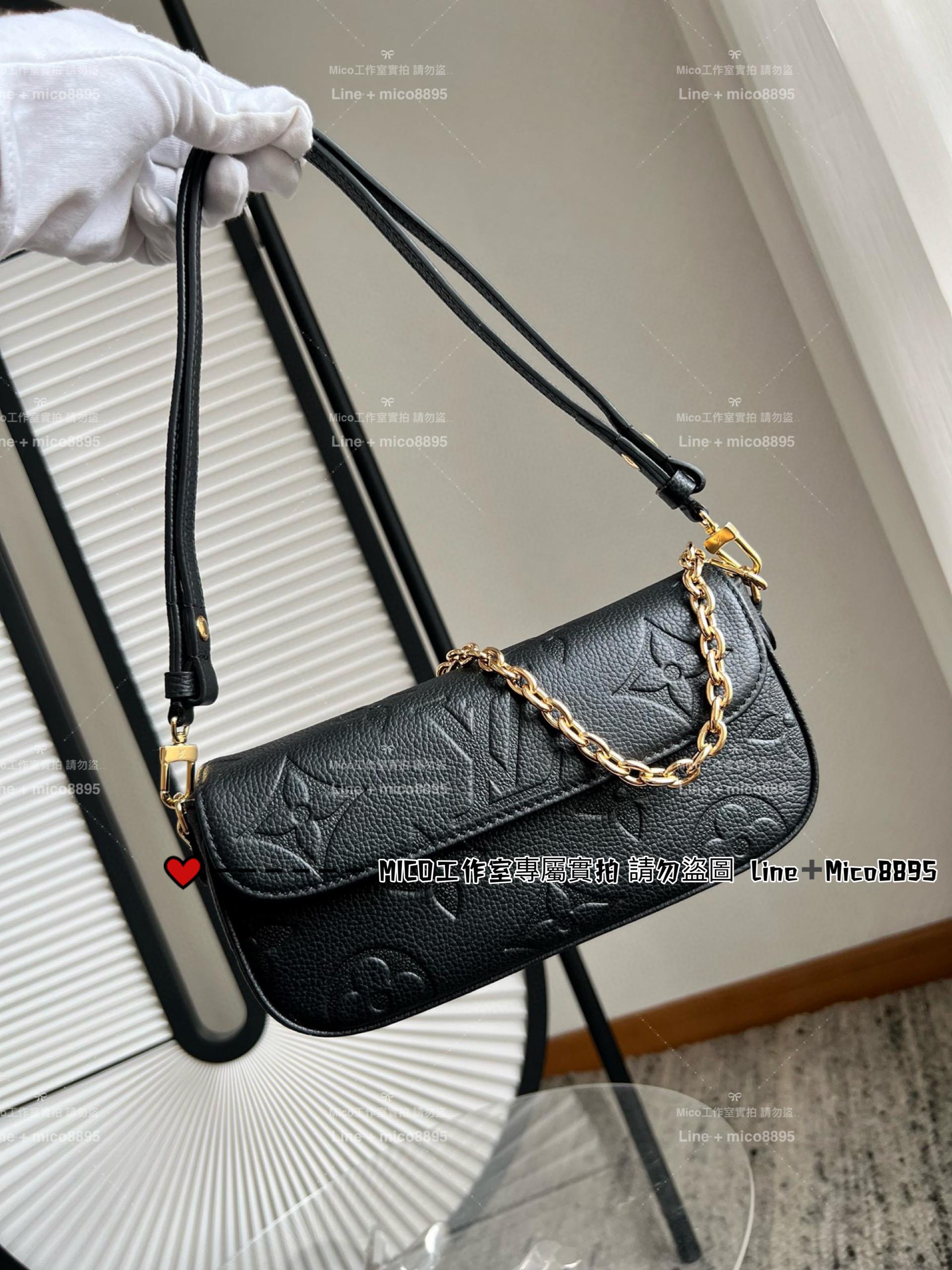 LV 黑色壓印 Wallet on Chain Ivy 鏈帶錢包 ( WOC 包包) Wallet On Chain Ivy手袋 M82154 可斜挎/肩背 23.5cm